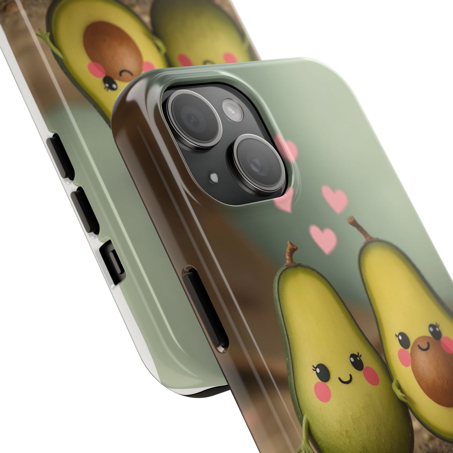 Cute Avocado Phone Case, Funny Tough Case, Quirky Phone Accessory, Gifts for Foodies, Valentine's Day Present