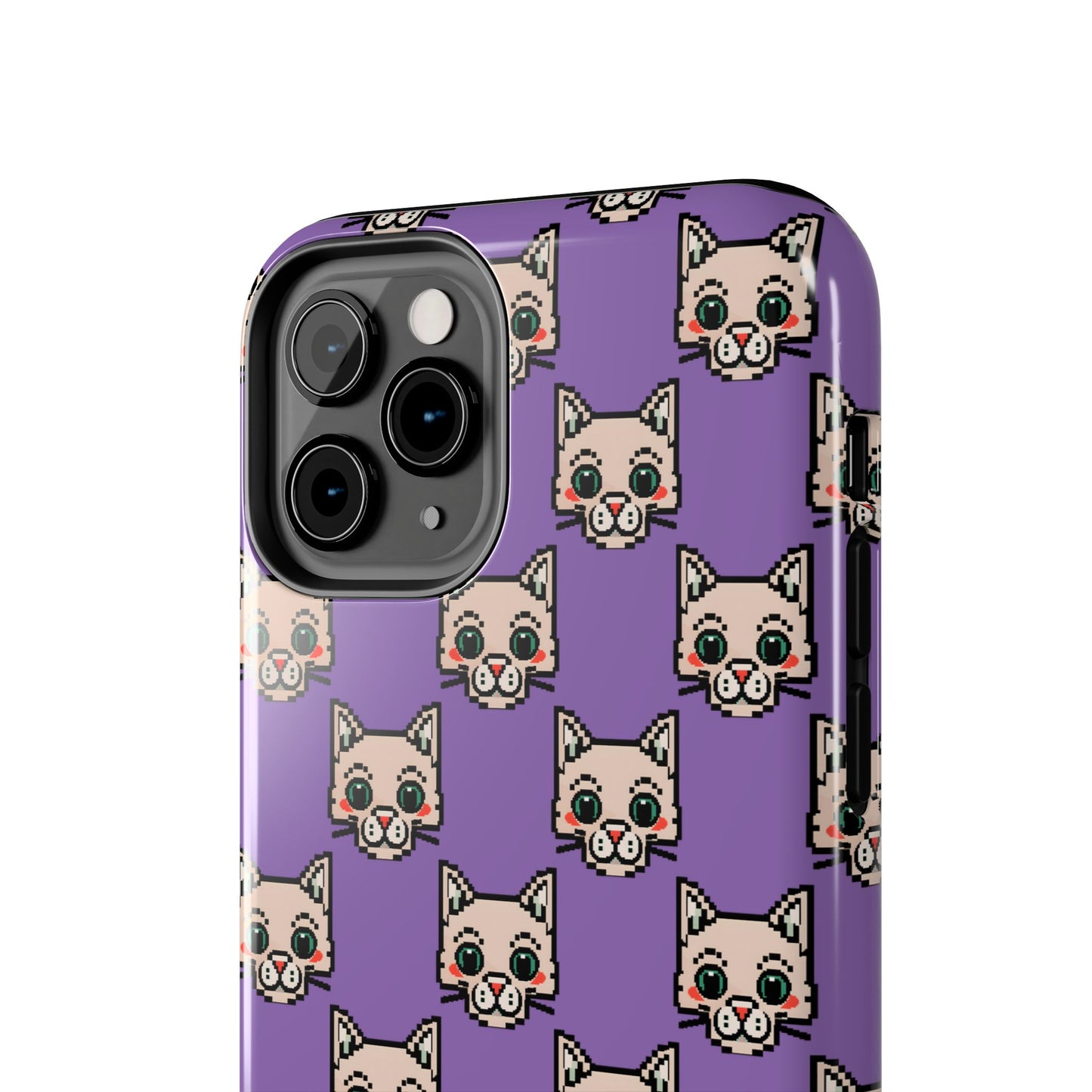Cute Pixel Cat Tough Phone Case – Fun and Durable Protection for Cat Lovers - for iPhone