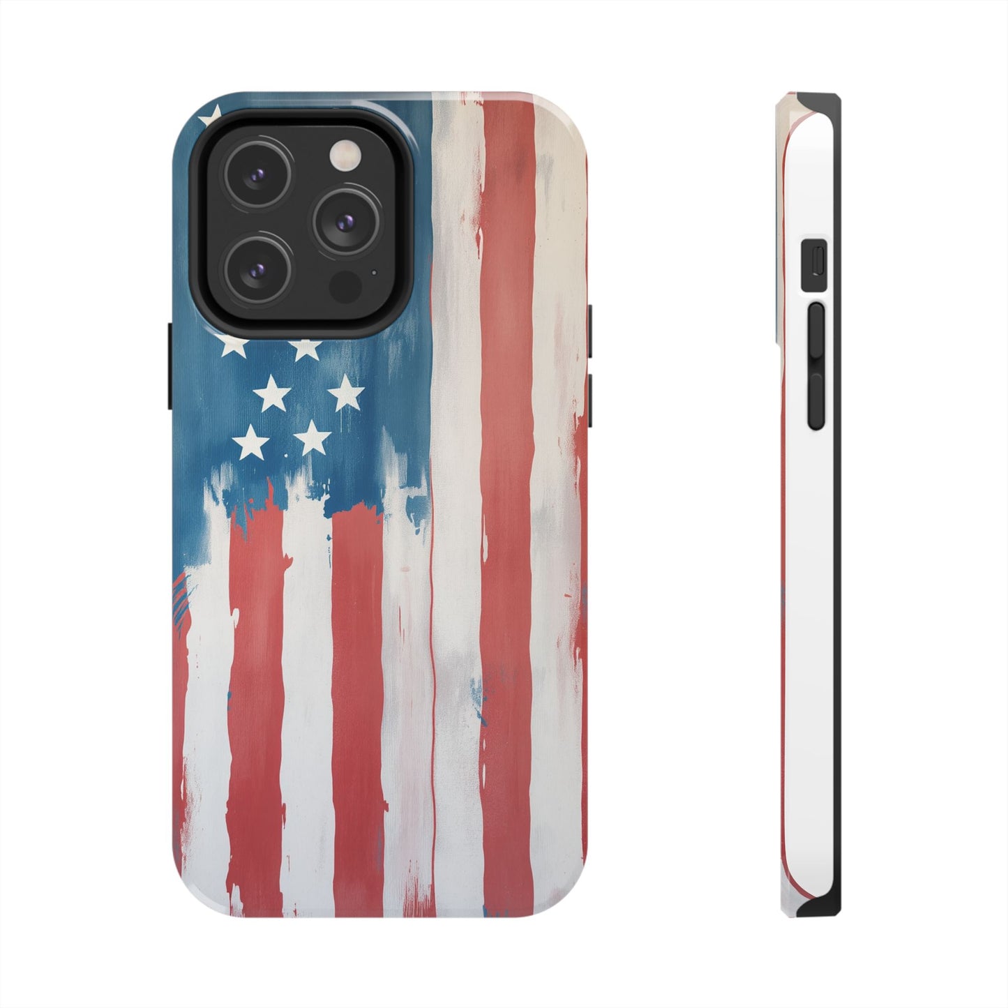 Patriotic Tough Phone Cases - Abstract USA Flag Design for Durable Protection - for iPhone