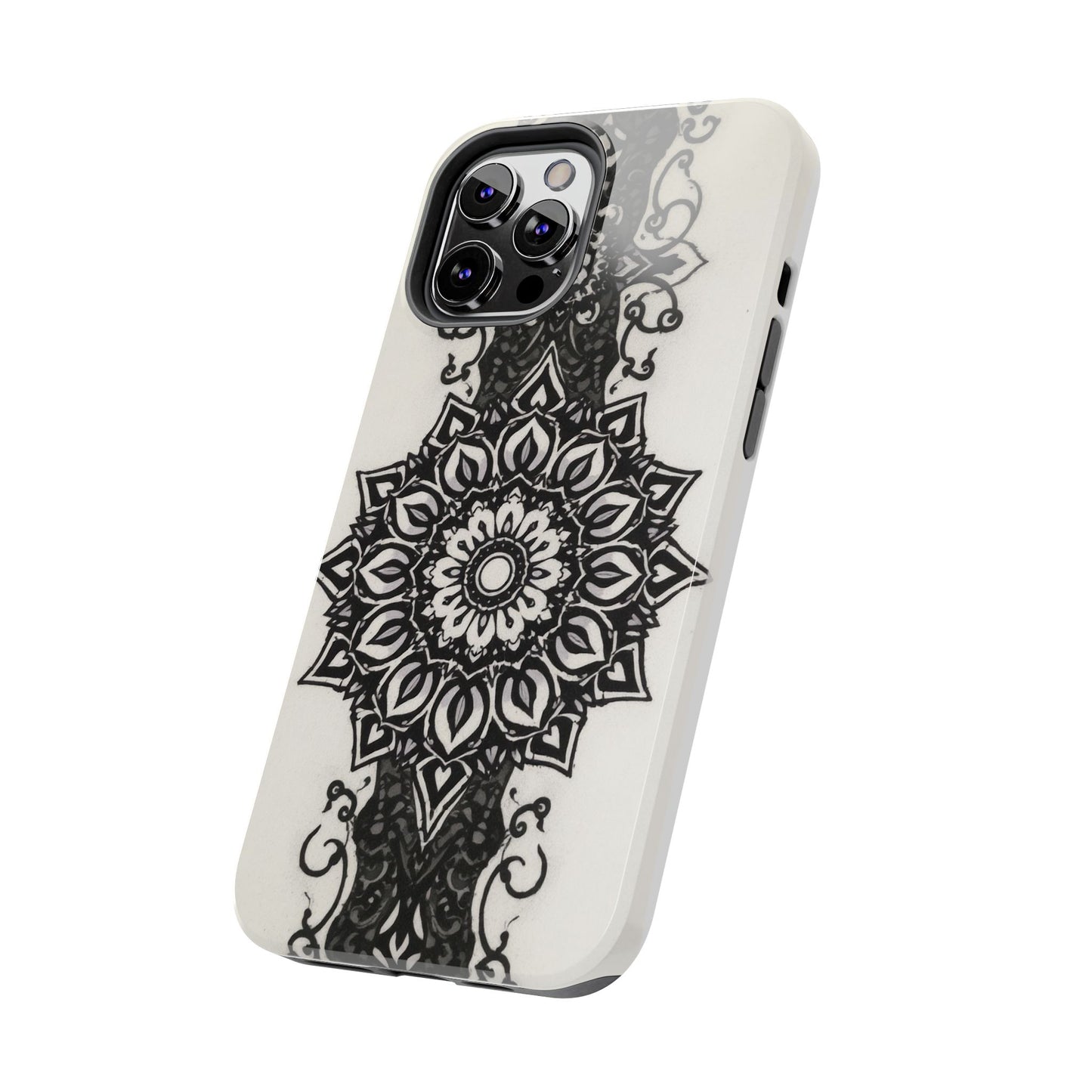 Stylish Tough Phone Cases with Dark Mandala Design - Durable and Unique Protection - for iPhone