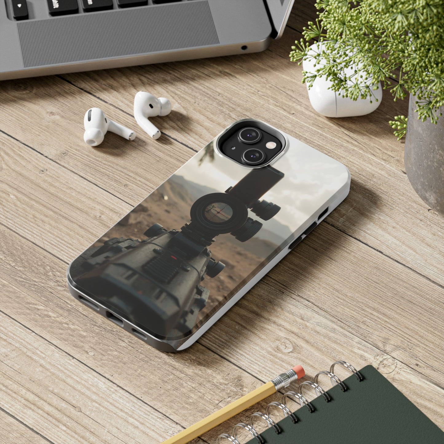 Tough Phone Case with Sniper Scope Design - Durable & Stylish Protection for Outdoors Enthusiasts