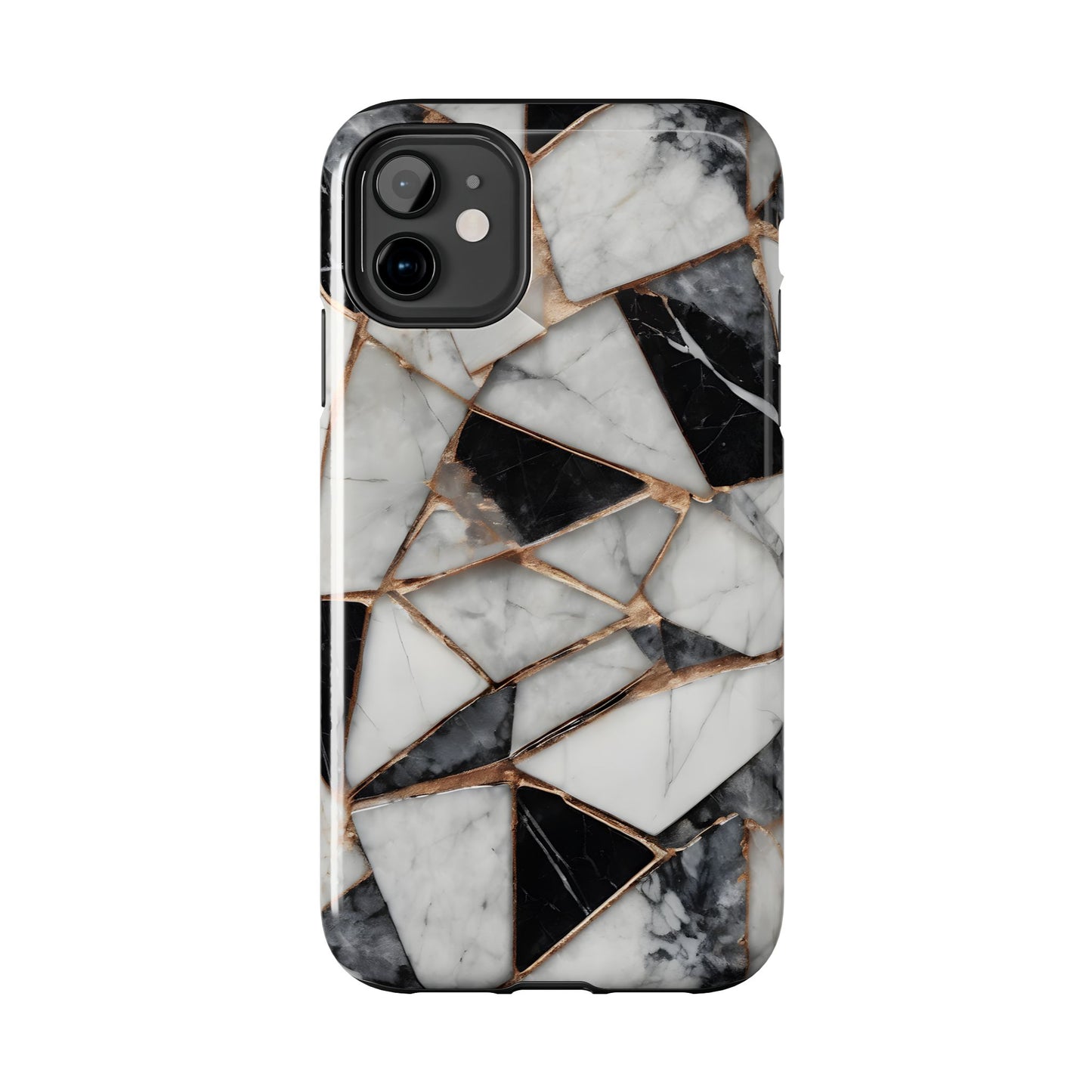 Elegant Marble Tough Phone Case - Stylish Protection for iPhone