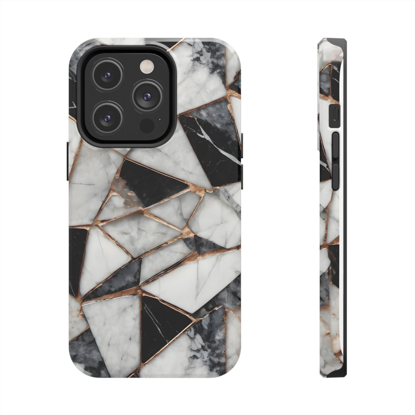 Elegant Marble Tough Phone Case - Stylish Protection for iPhone