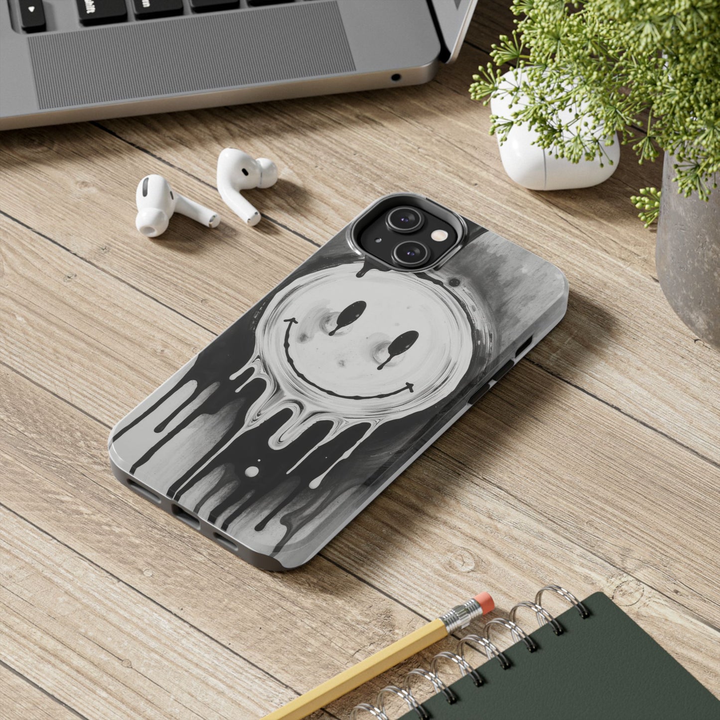 Dripping Smiley Tough Phone Case - Stylish & Durable Protection