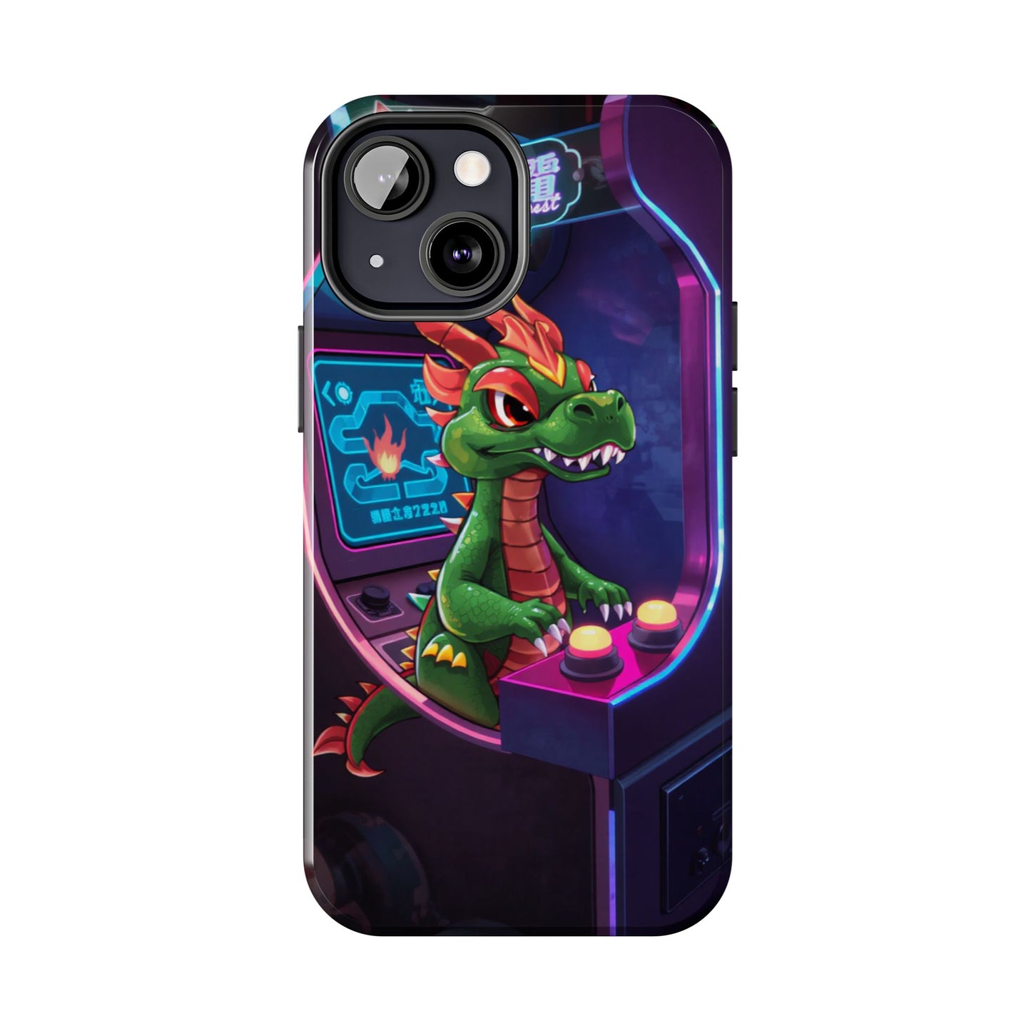 Retro Gamer Tough Phone Case with Dragon Design
