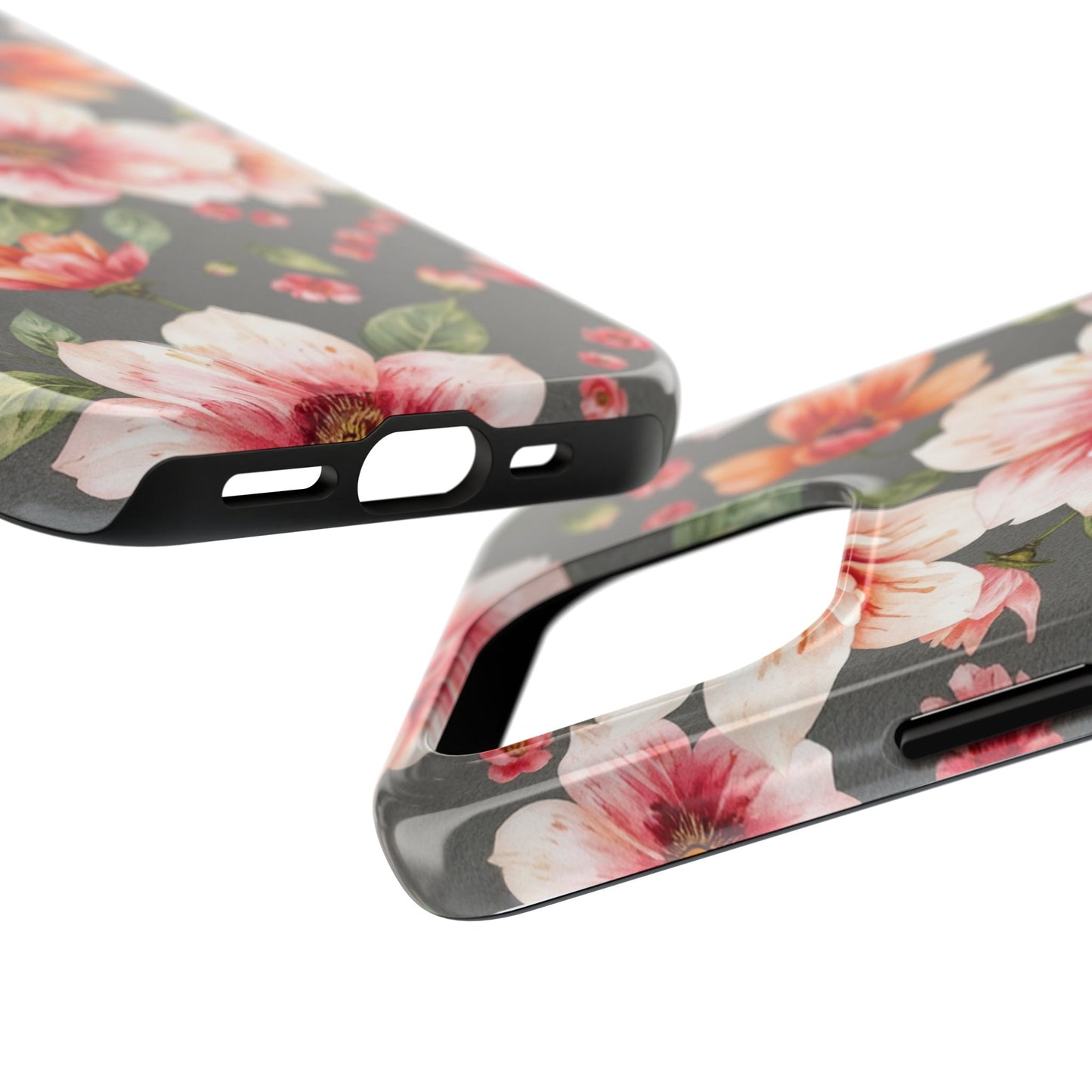Floral Pink Tough Phone Case - Stylish & Durable Floral Design - for iPhone