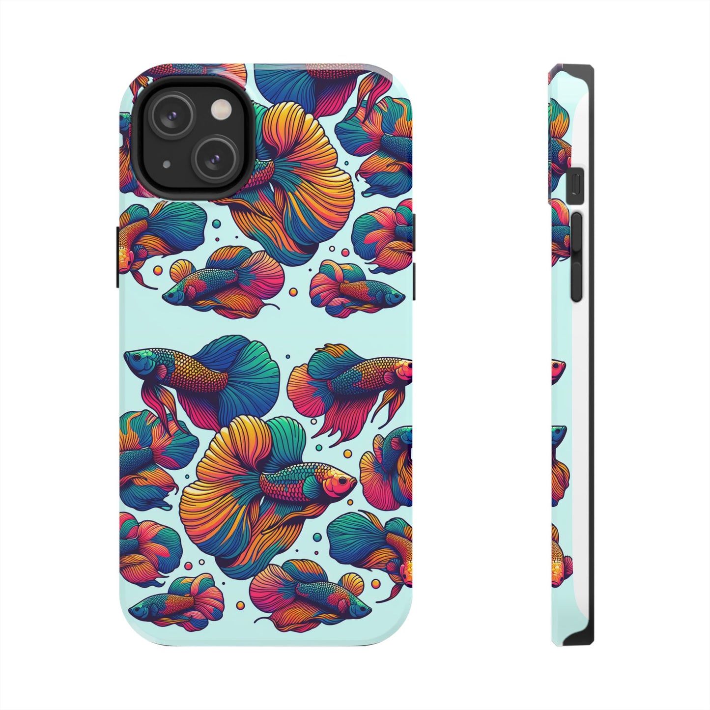 Colorful Fish Pattern Tough Phone Case - Aquatic Lovers - for iPhone