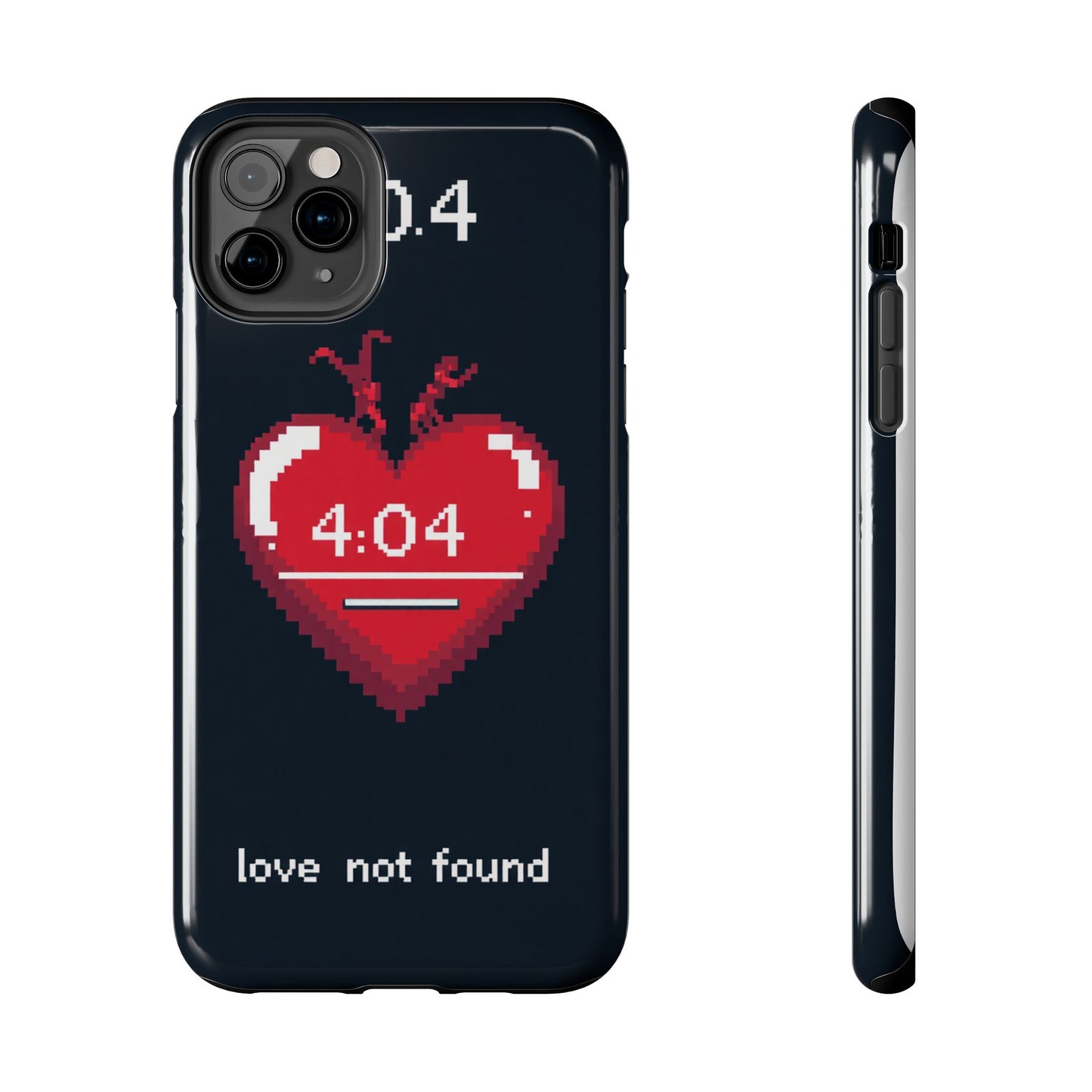 Vintage Pixel Heart Tough Phone Case - "404 Love Not Found" Design
