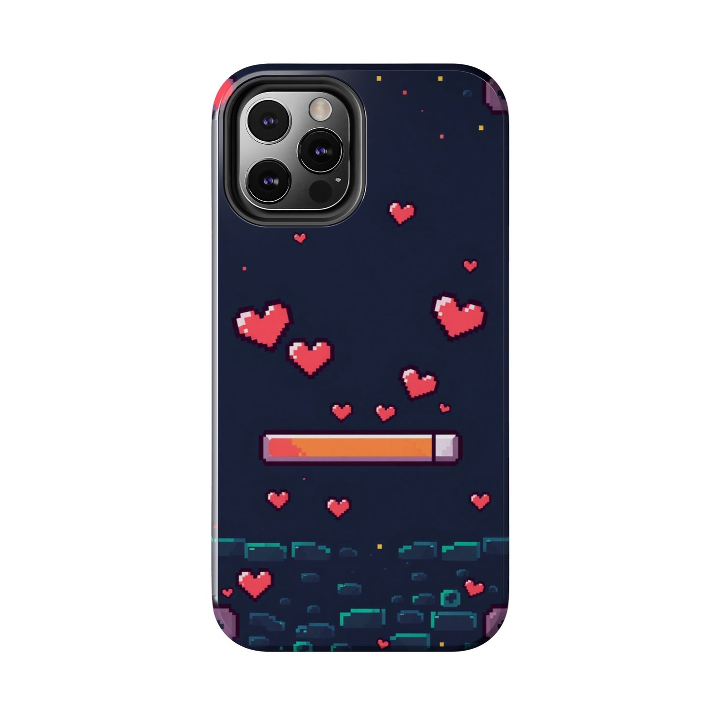 Pixel Heart Tough Phone Case - Retro Gamer Style for Valentine's Day