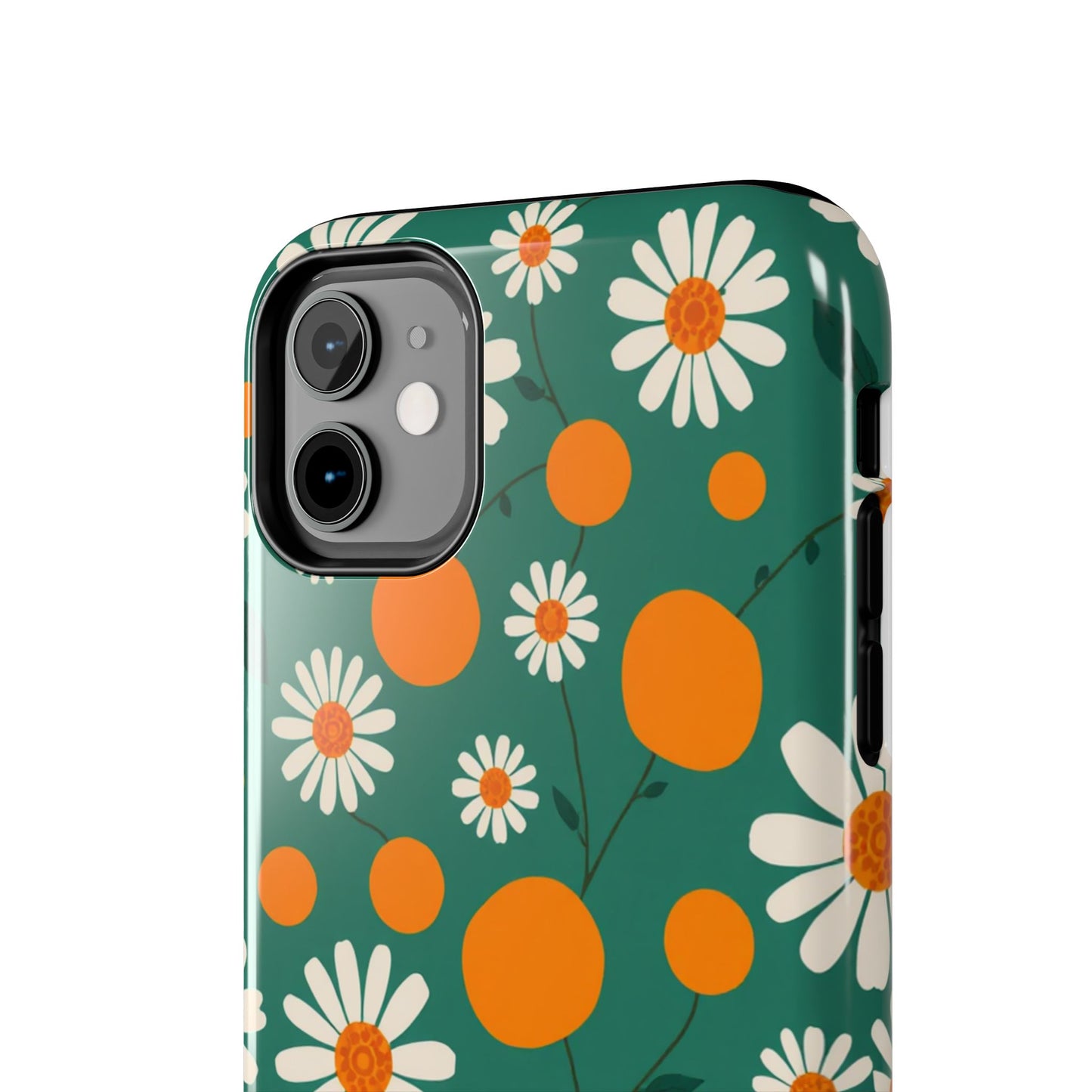 Floral Tough Phone Case - Daisy & Orange Design