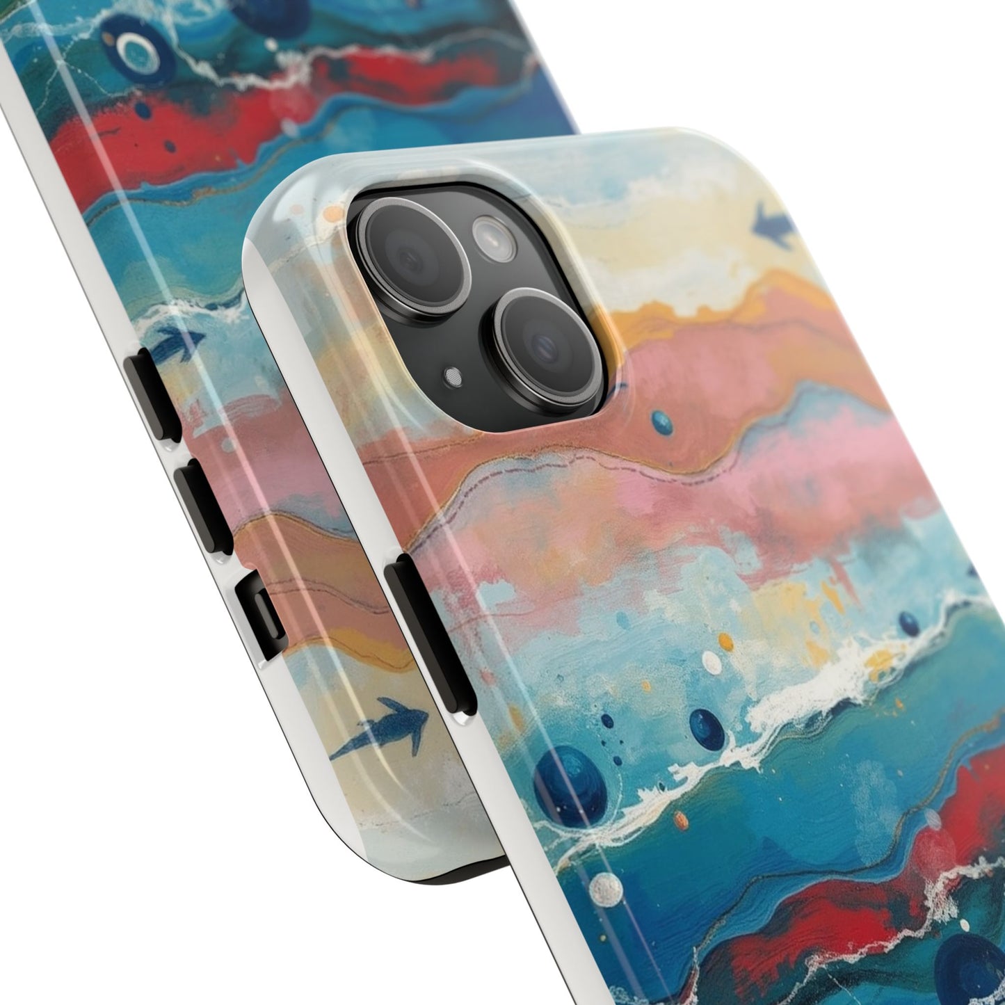 Artistic Tough Phone Case - Vibrant Waves Design for Unique Style