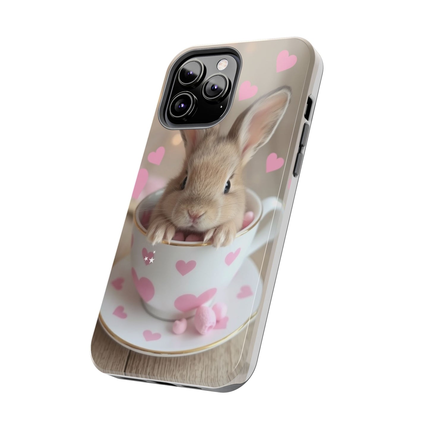 Adorable Bunny Phone Case with Heart Design - Cute Gift for Animal Lovers