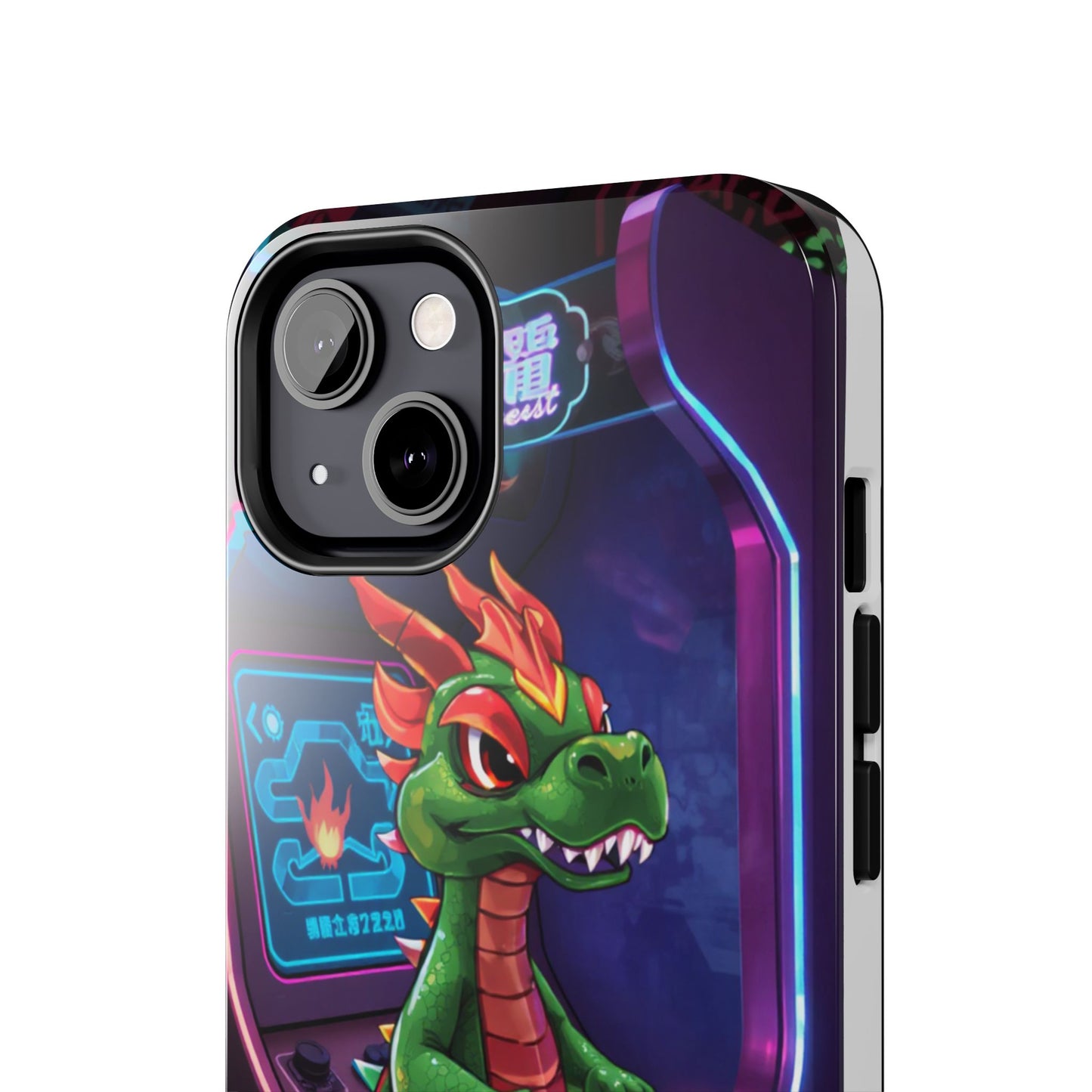 Retro Gamer Tough Phone Case with Dragon Design