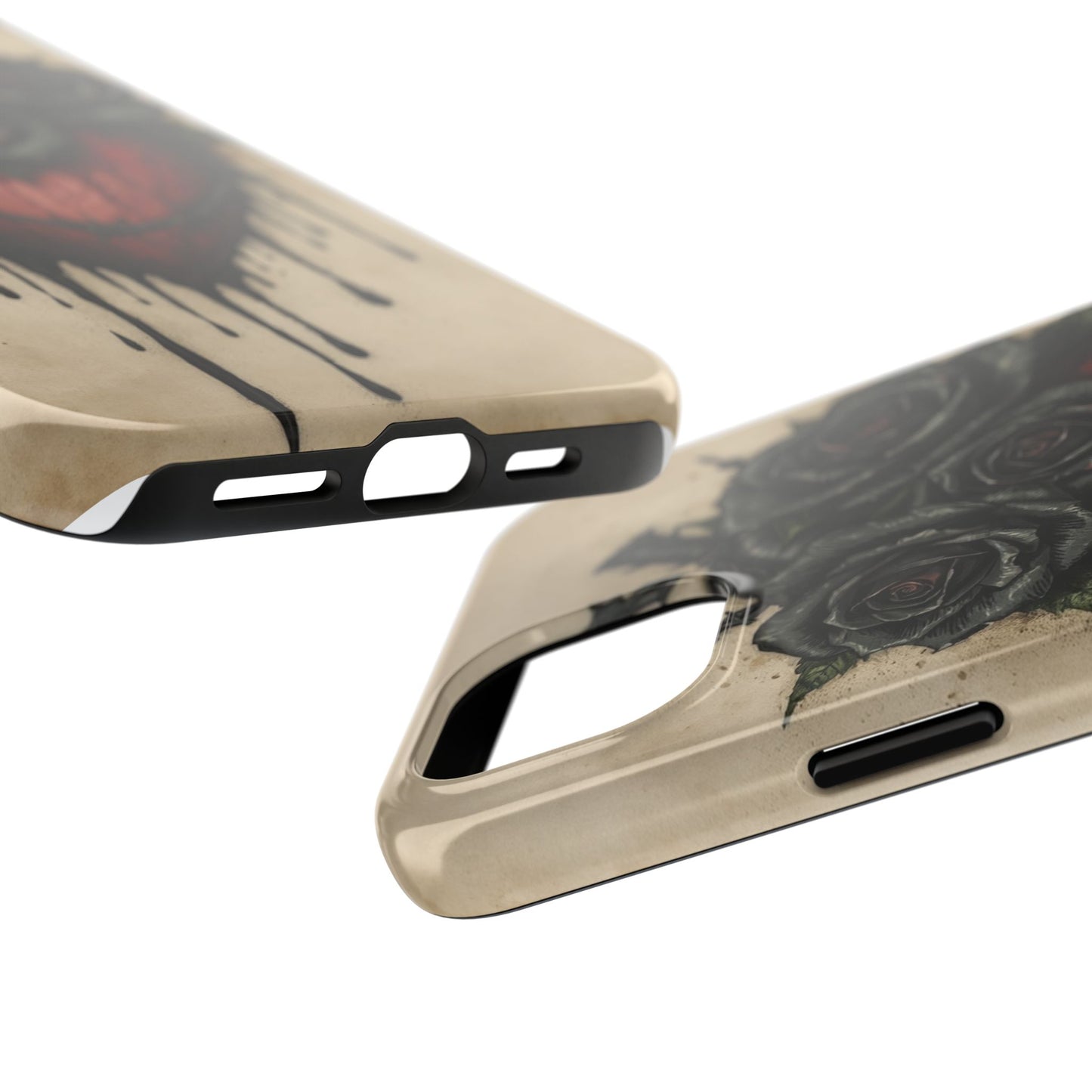 Gothic Heart Phone Case with Roses - Tough & Durable Design