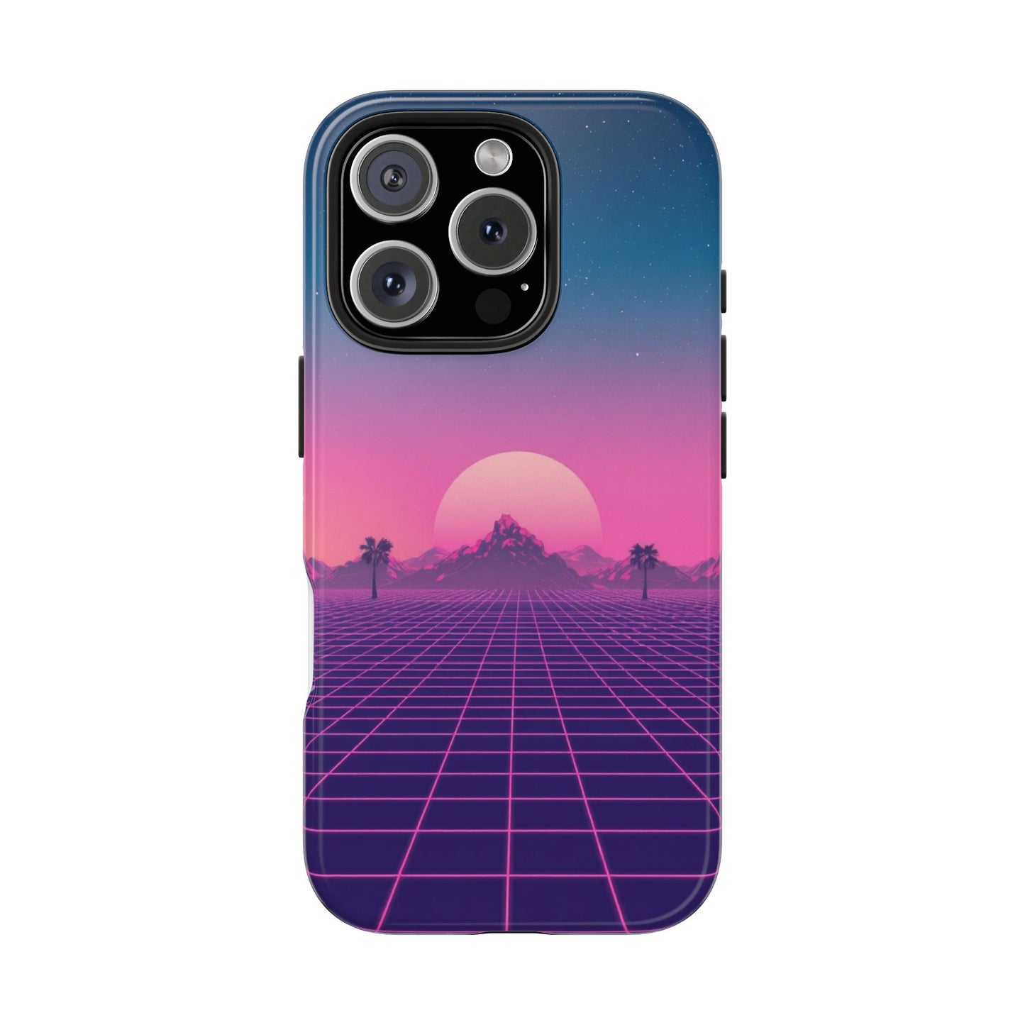 Retro Aesthetic Tough Phone Case - Vibrant Sunset Design