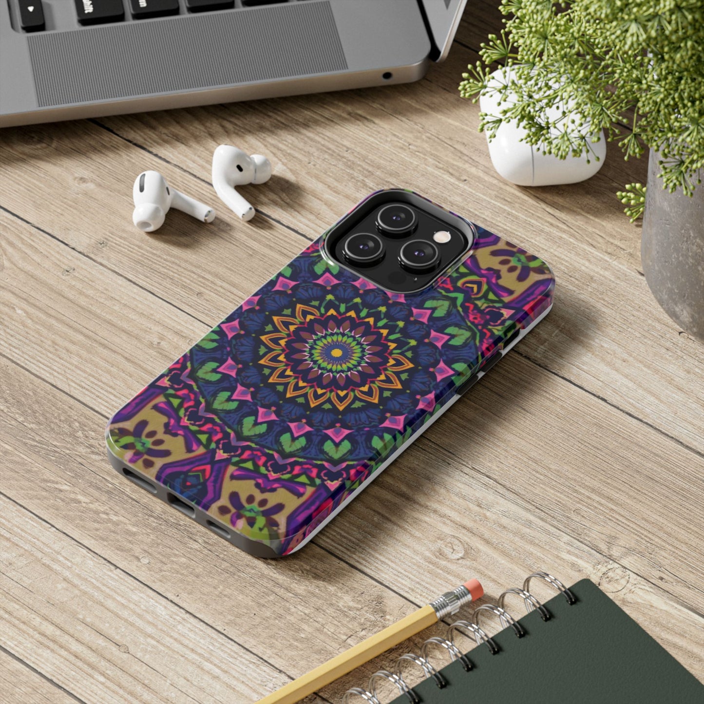 Vibrant Mandala Tough Phone Case - Colorful, Purple Fusion, Durable Protection for Your Device - for iPhone
