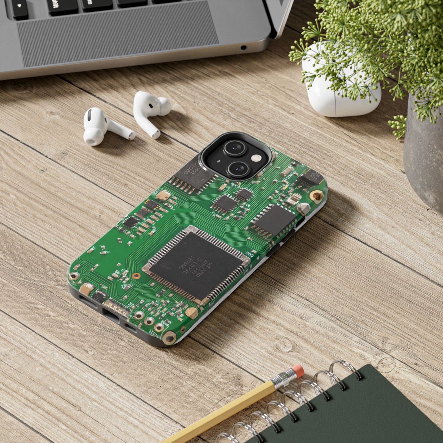Circuit Board Tough Phone Case - Durable Tech Design