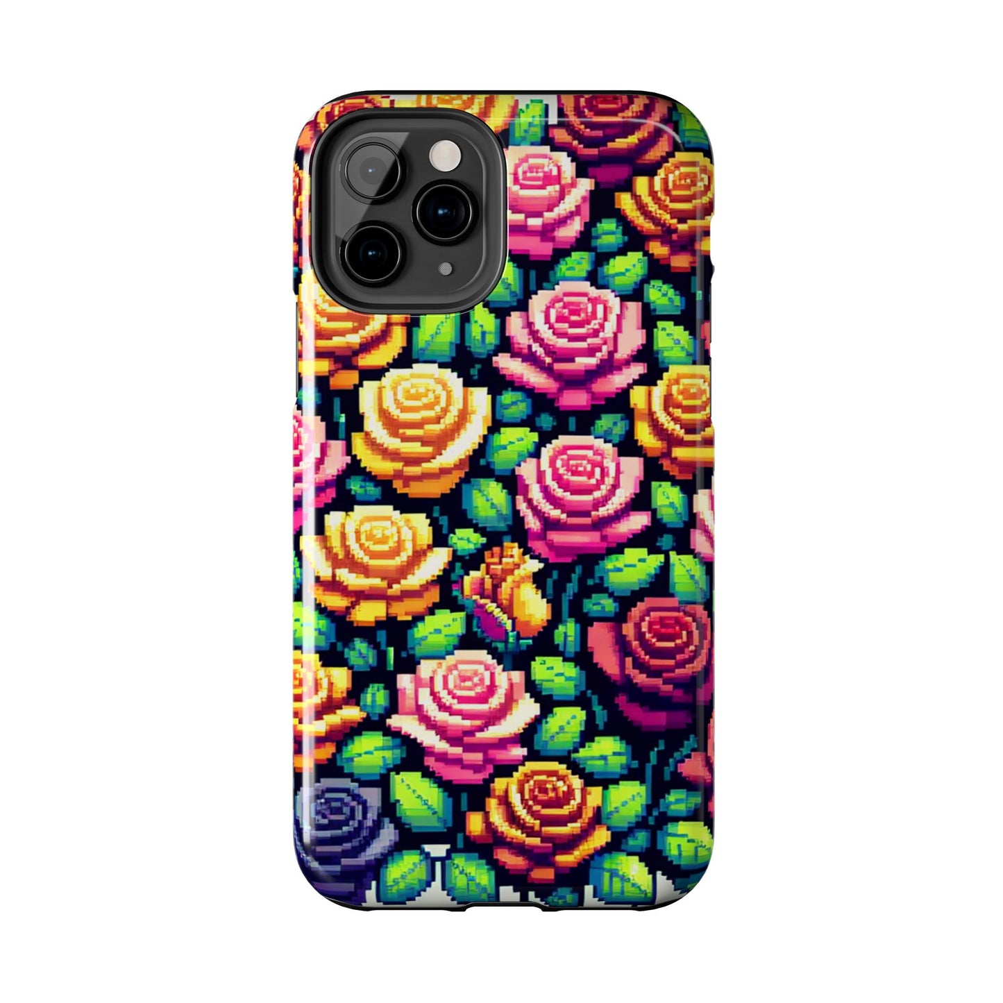 Pixel Art Roses Tough Phone Case - Stylish Protection - for iPhone