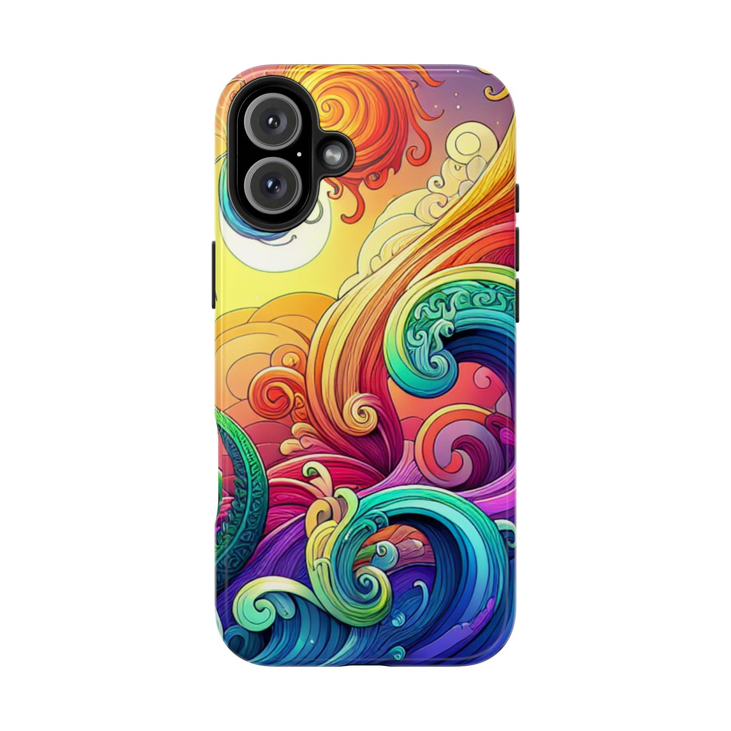 Fantasy Ocean Waves Tough Phone Case - Colorful Protective Cover - for iPhone