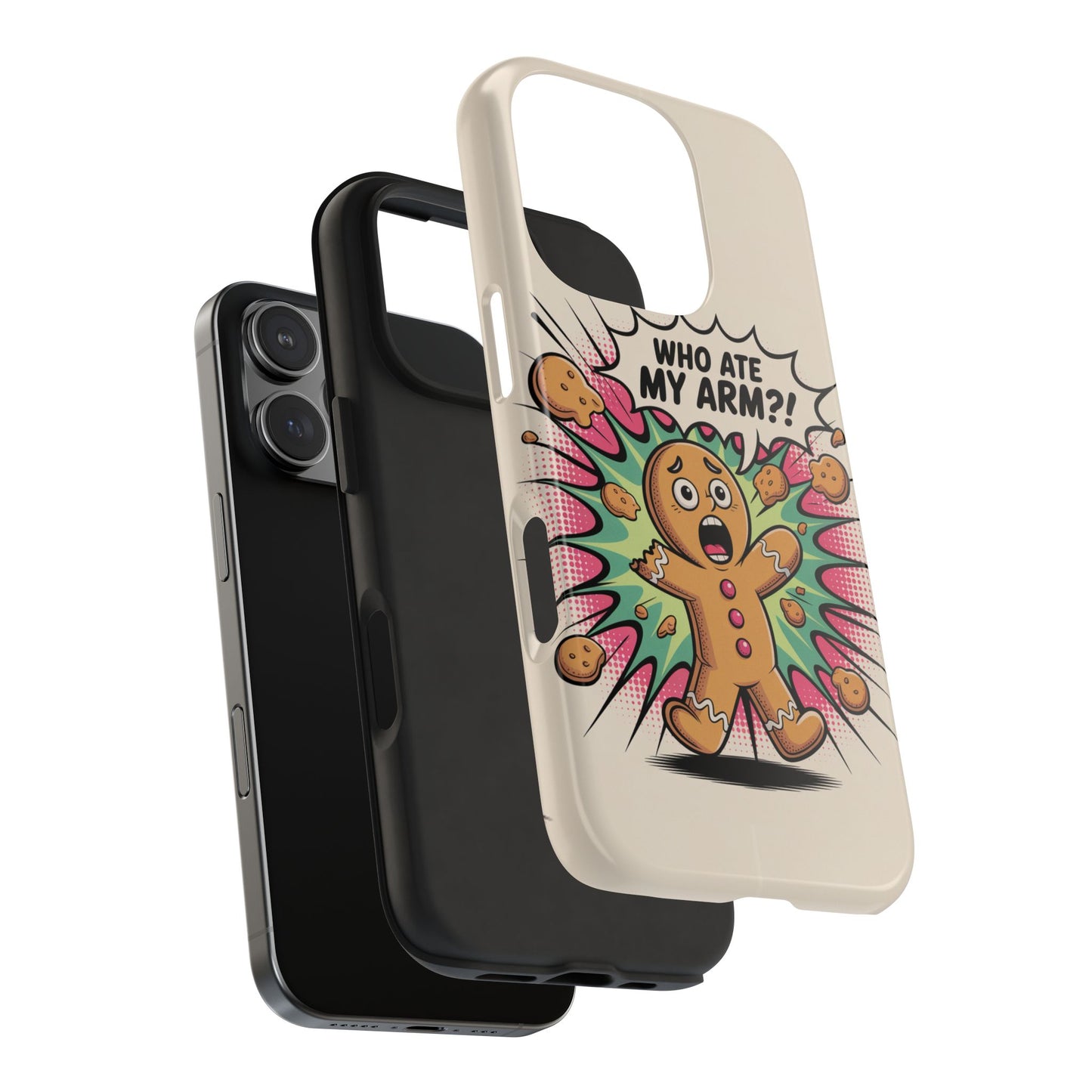 Funny Gingerbread Man Phone Case - Who Ate My Arm? Tough Protection