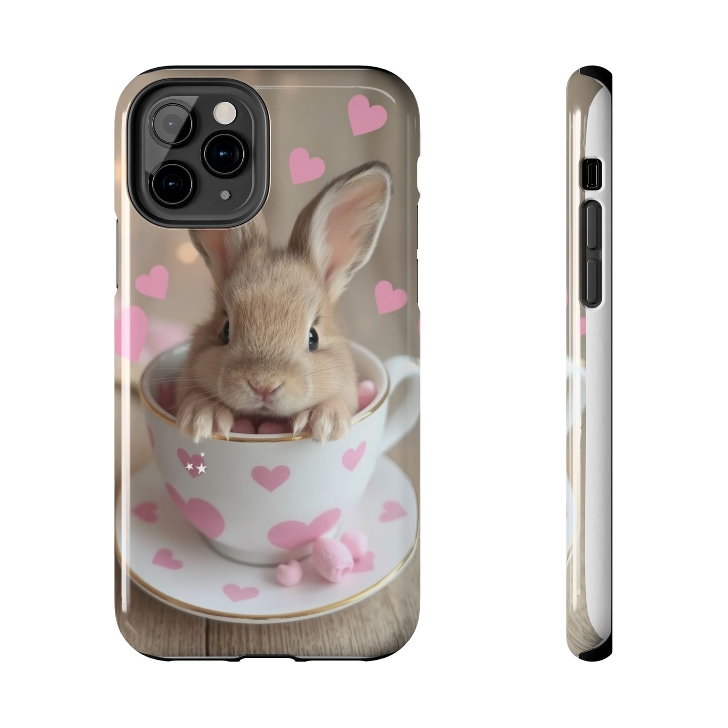 Adorable Bunny Phone Case with Heart Design - Cute Gift for Animal Lovers