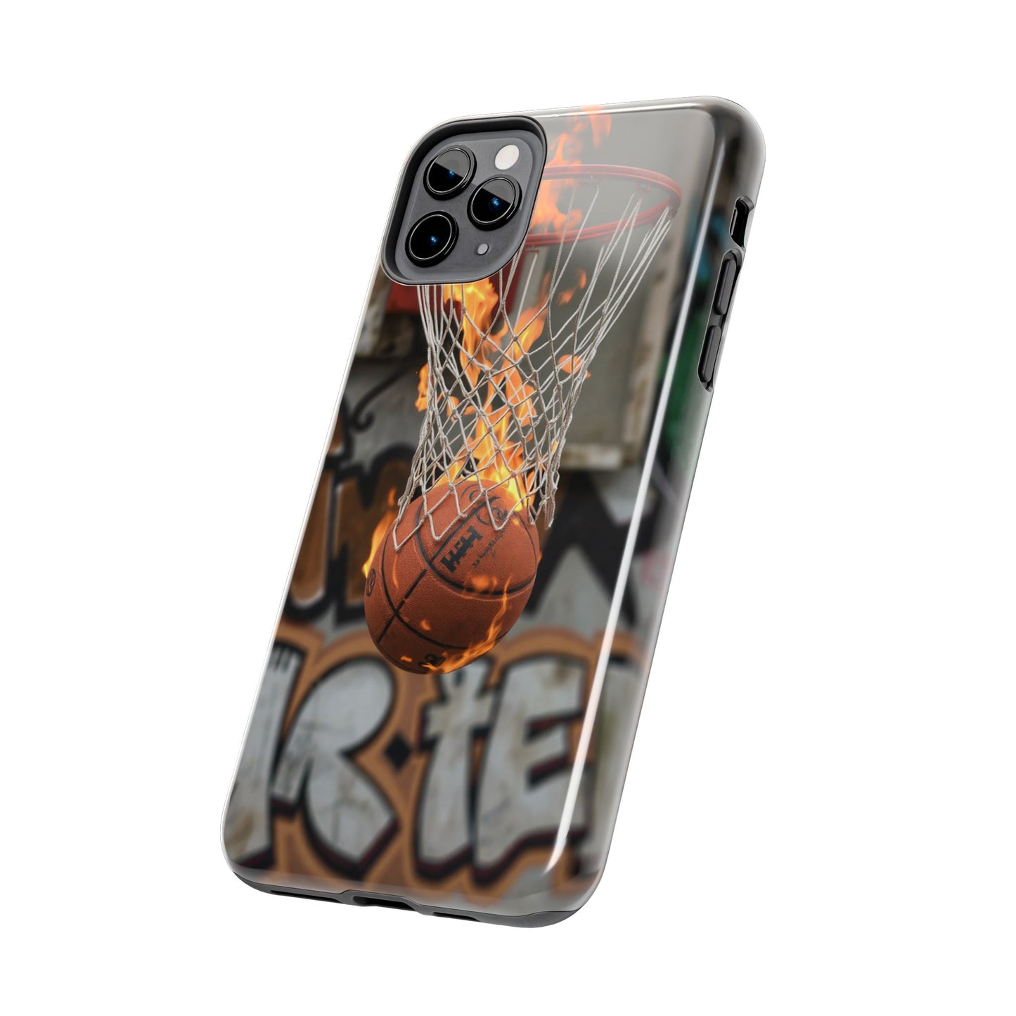 Fire Basketball Tough Phone Case - Durable Sporty Design for Athletes & Fans