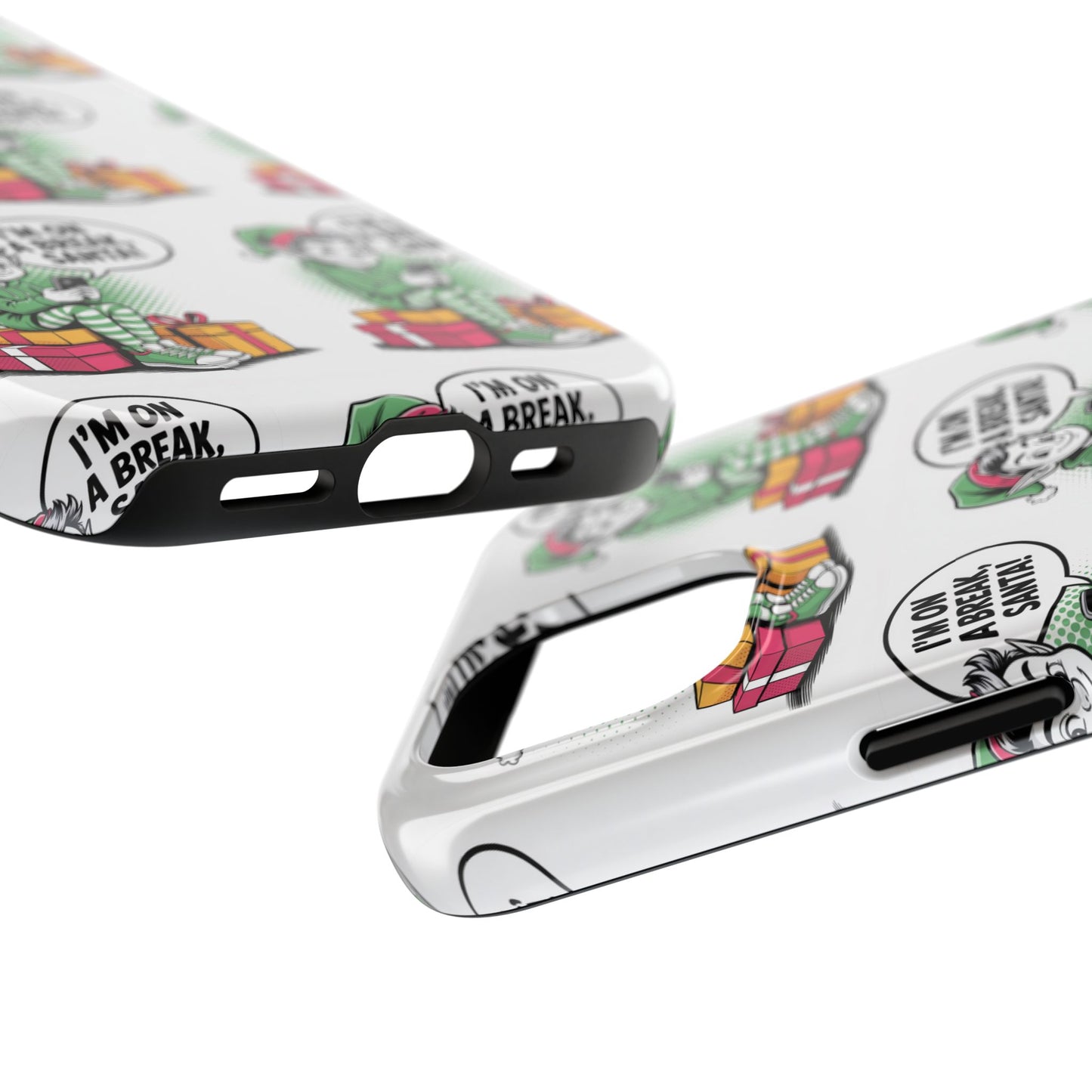 Christmas Elf Tough Phone Case - I'm on a Break, Santa Pattern!