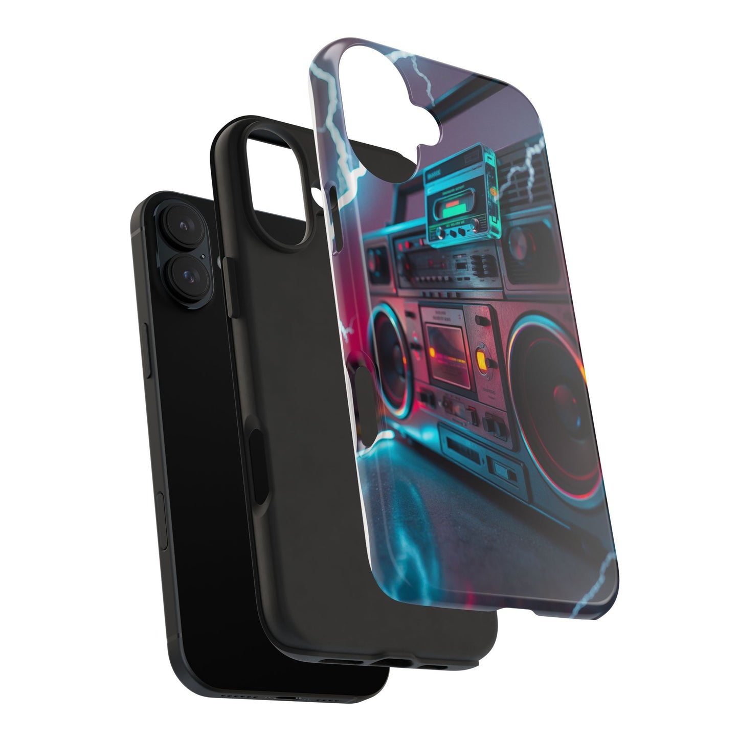 Retro Boombox Tough Phone Case – Vibrant Protection for Music Lovers