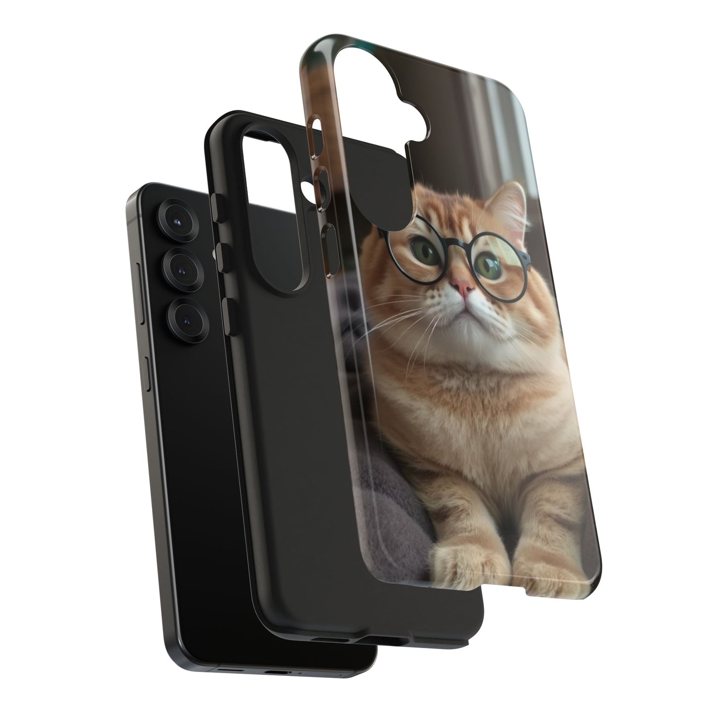 Cute Cat Glasses Tough Phone Case - Fun & Stylish Protection for Cat Lovers