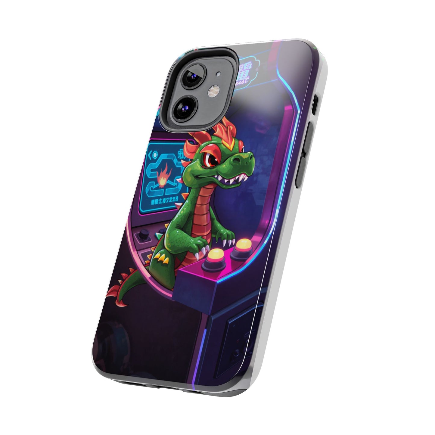 Retro Gamer Tough Phone Case with Dragon Design