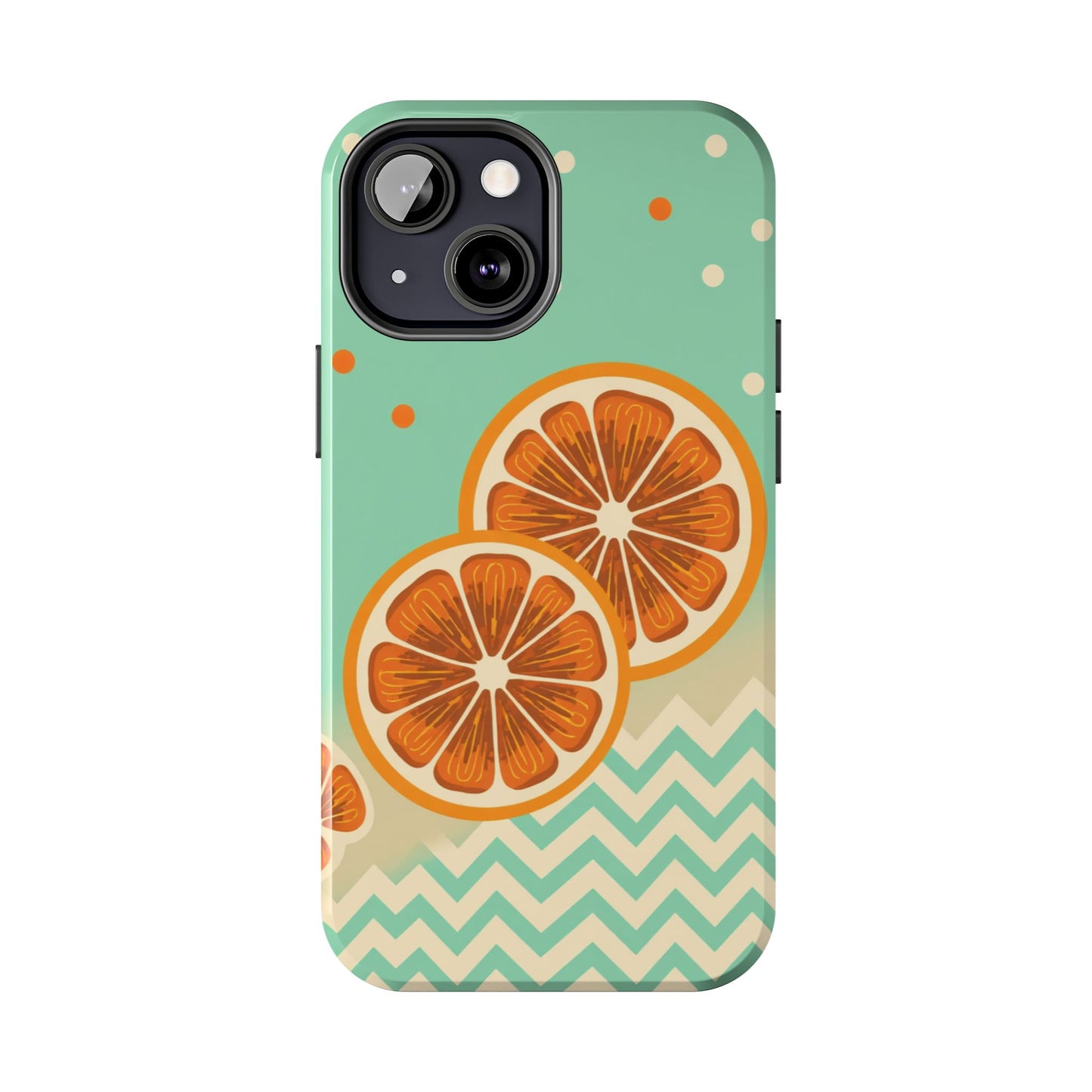 Citrus Vibe Tough Phone Case - Fun Orange Slice Design