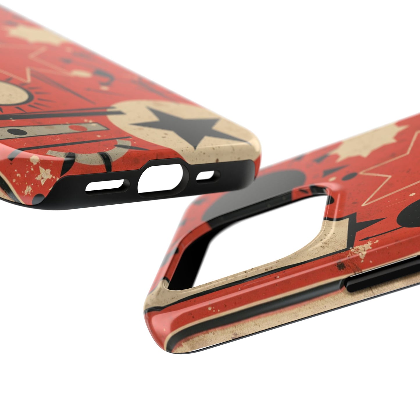 Retro Bold Tough Phone Case - Unique Geometric Design - for iPhone