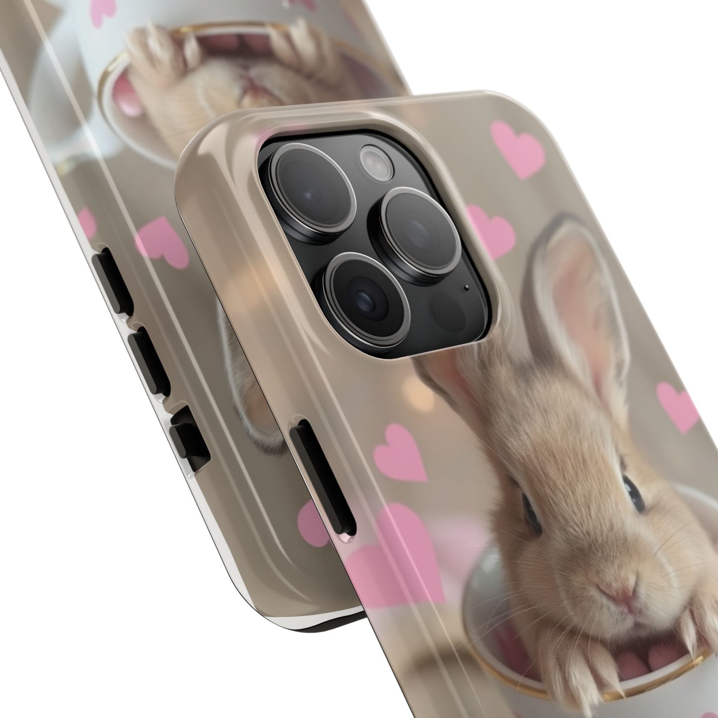 Adorable Bunny Phone Case with Heart Design - Cute Gift for Animal Lovers