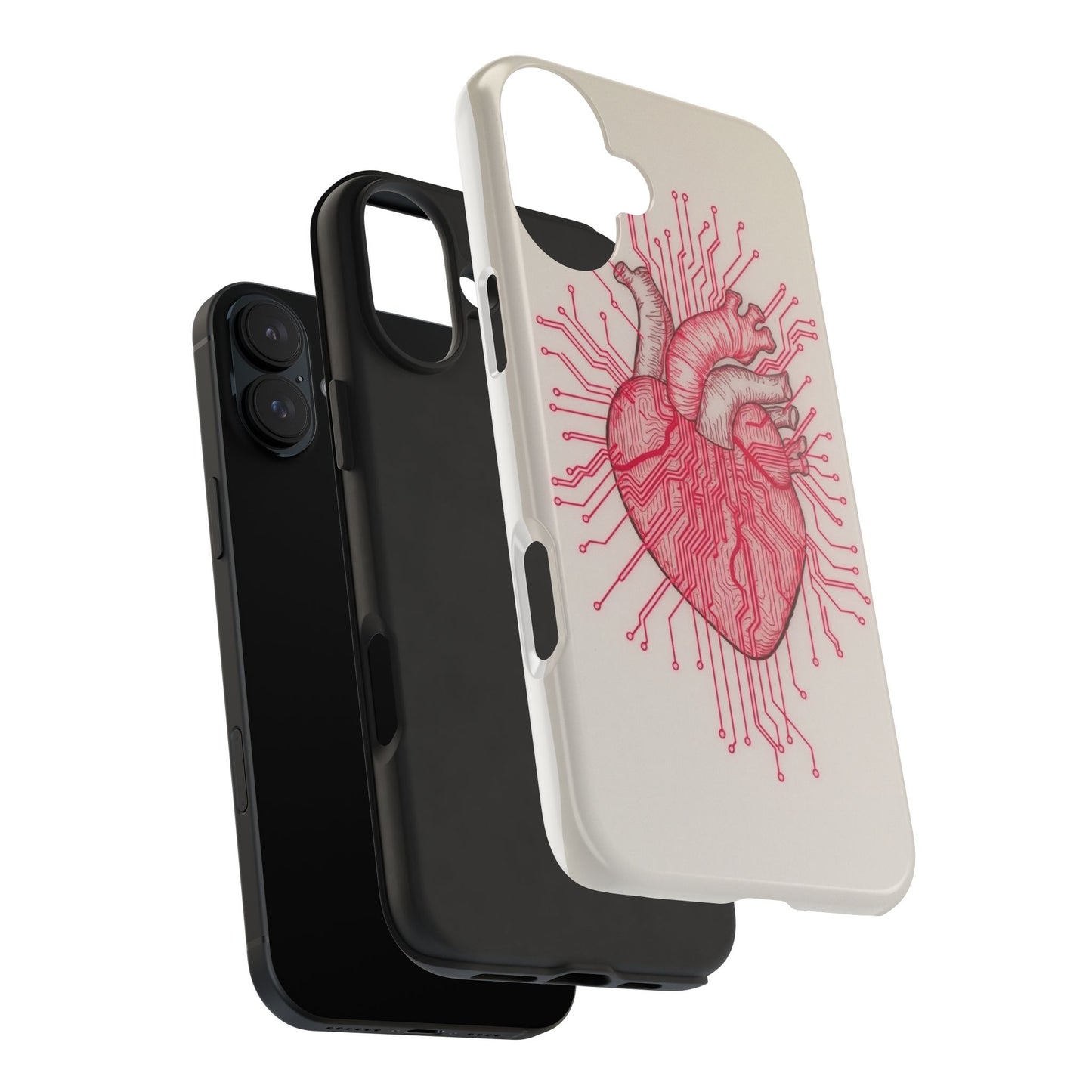 Heart Circuit Tough Phone Case – Unique Tech-Inspired Design for Tech Lovers
