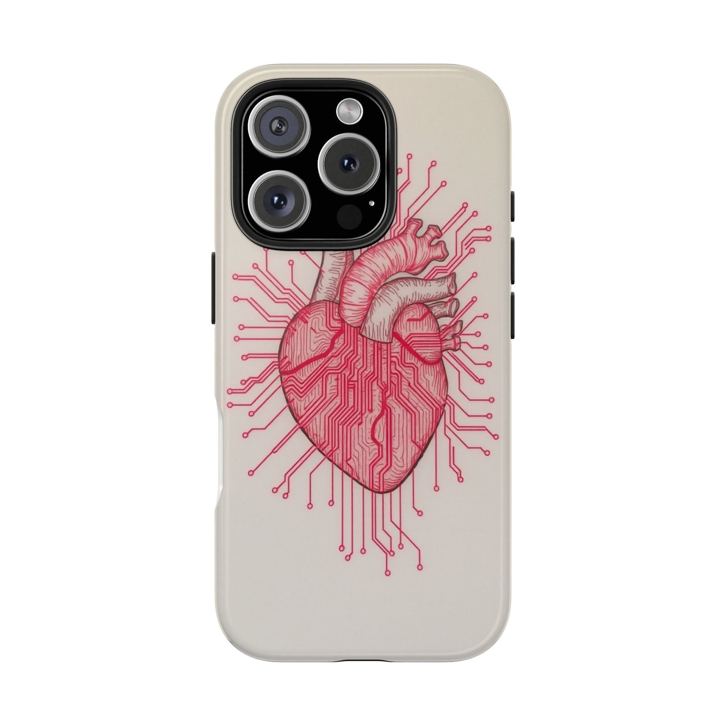 Heart Circuit Tough Phone Case – Unique Tech-Inspired Design for Tech Lovers