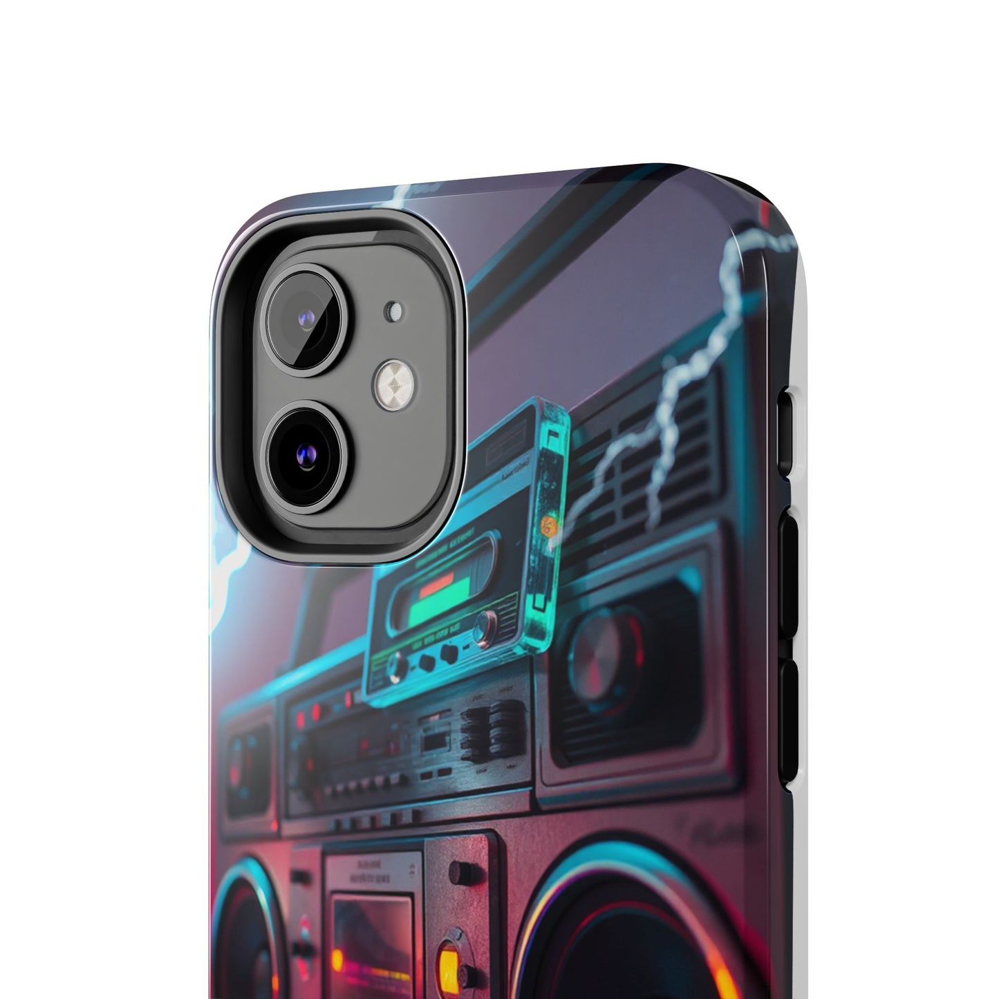 Retro Boombox Tough Phone Case – Vibrant Protection for Music Lovers