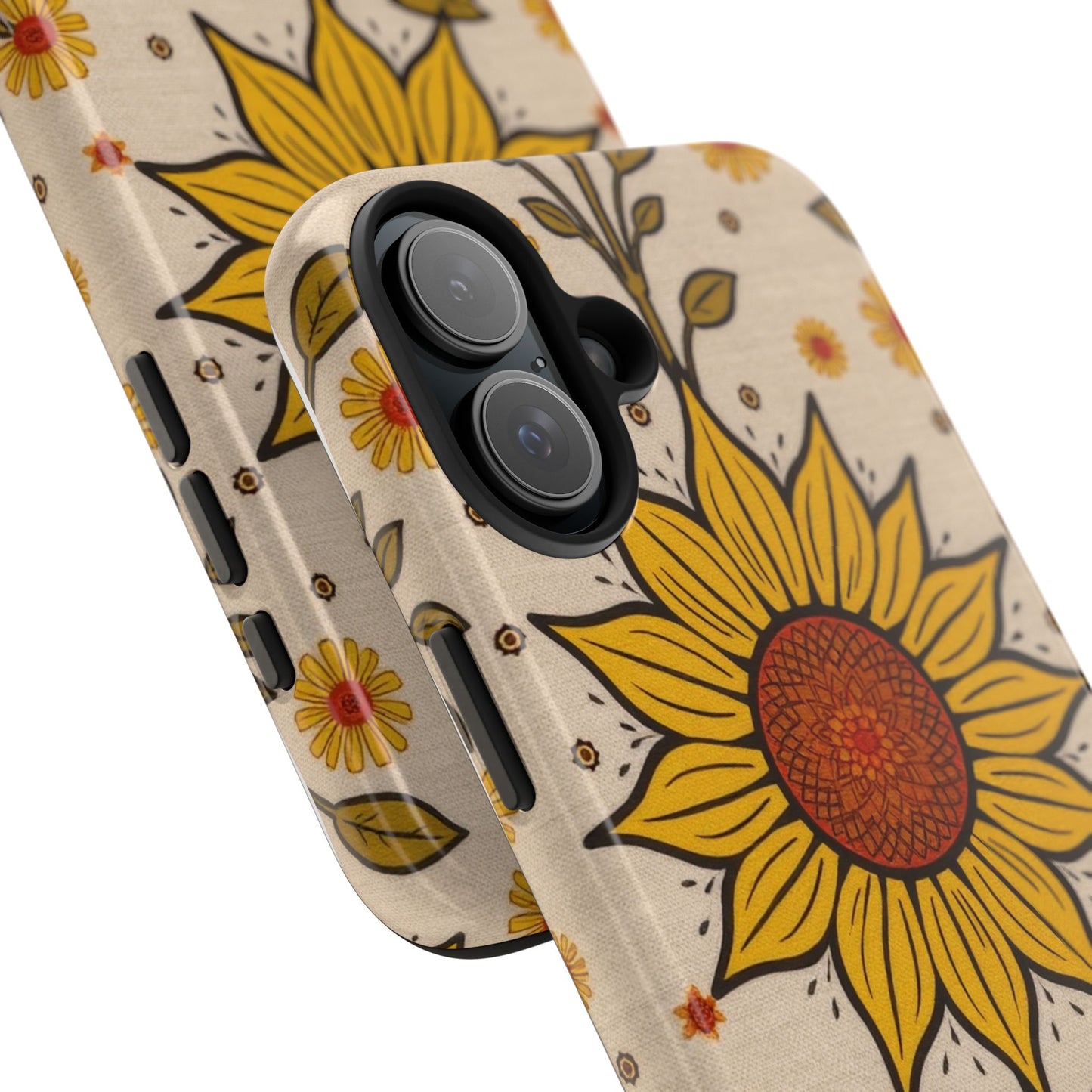Bright Sunflower Origins Tough Phone Case - Floral Design for Nature Lovers - for iPhone