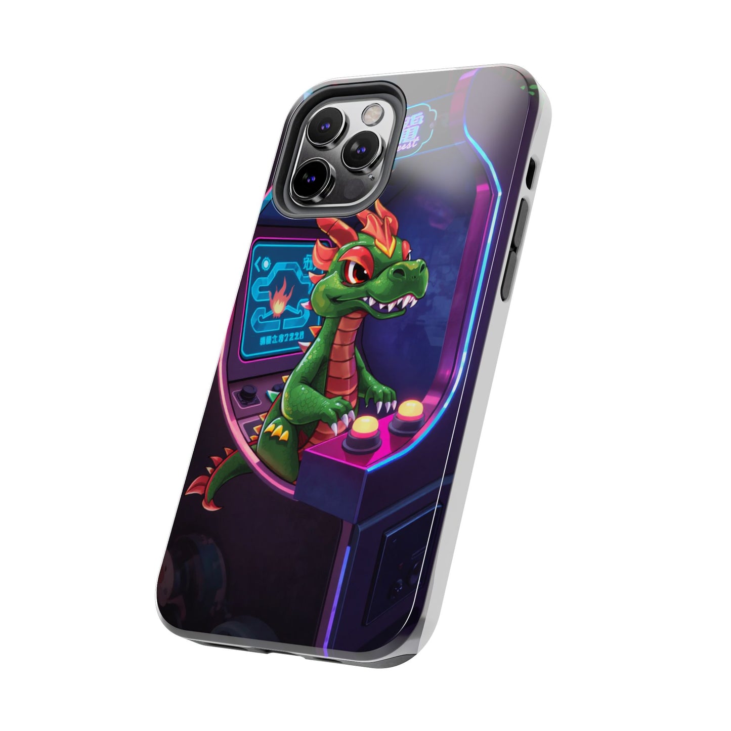 Retro Gamer Tough Phone Case with Dragon Design