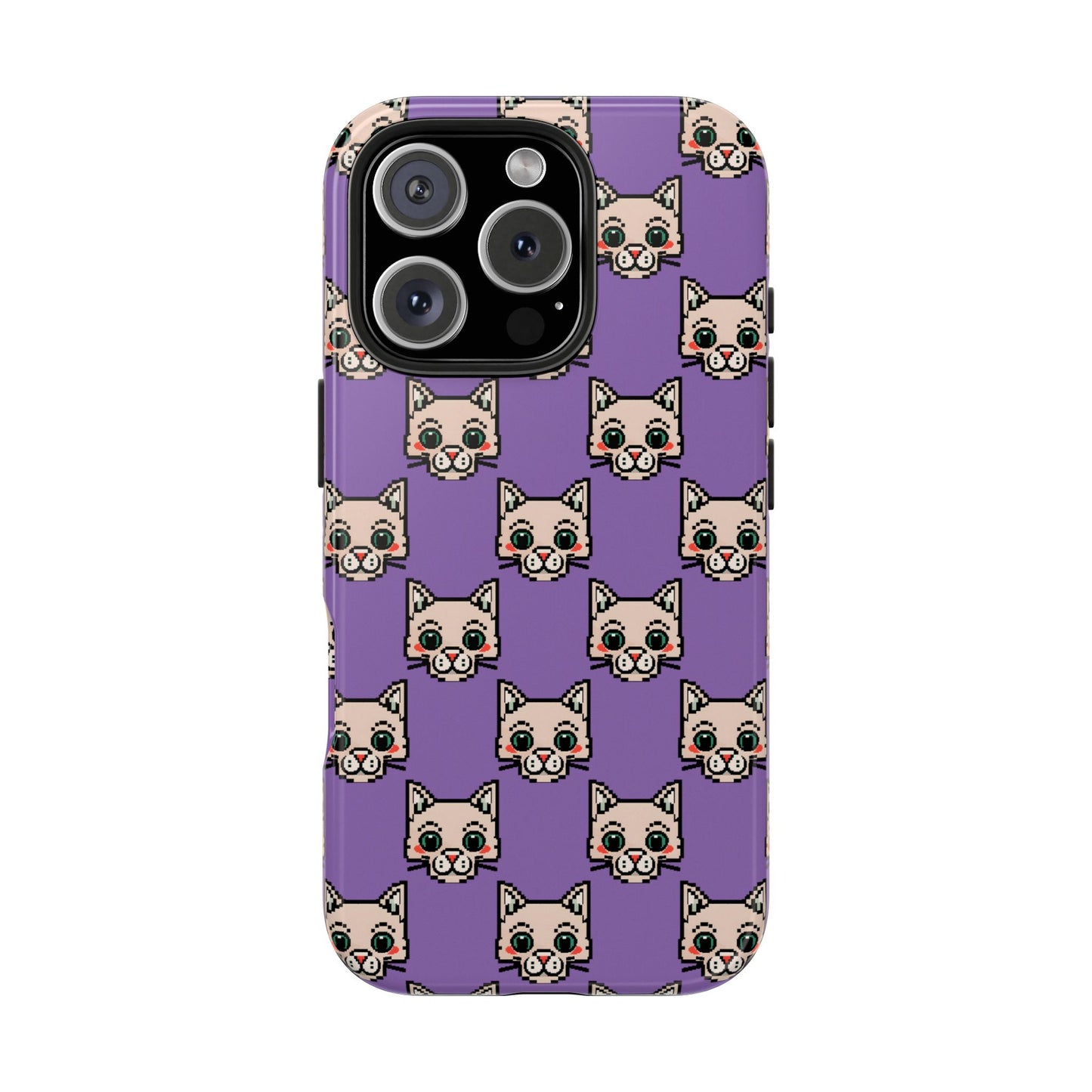 Cute Pixel Cat Tough Phone Case – Fun and Durable Protection for Cat Lovers - for iPhone
