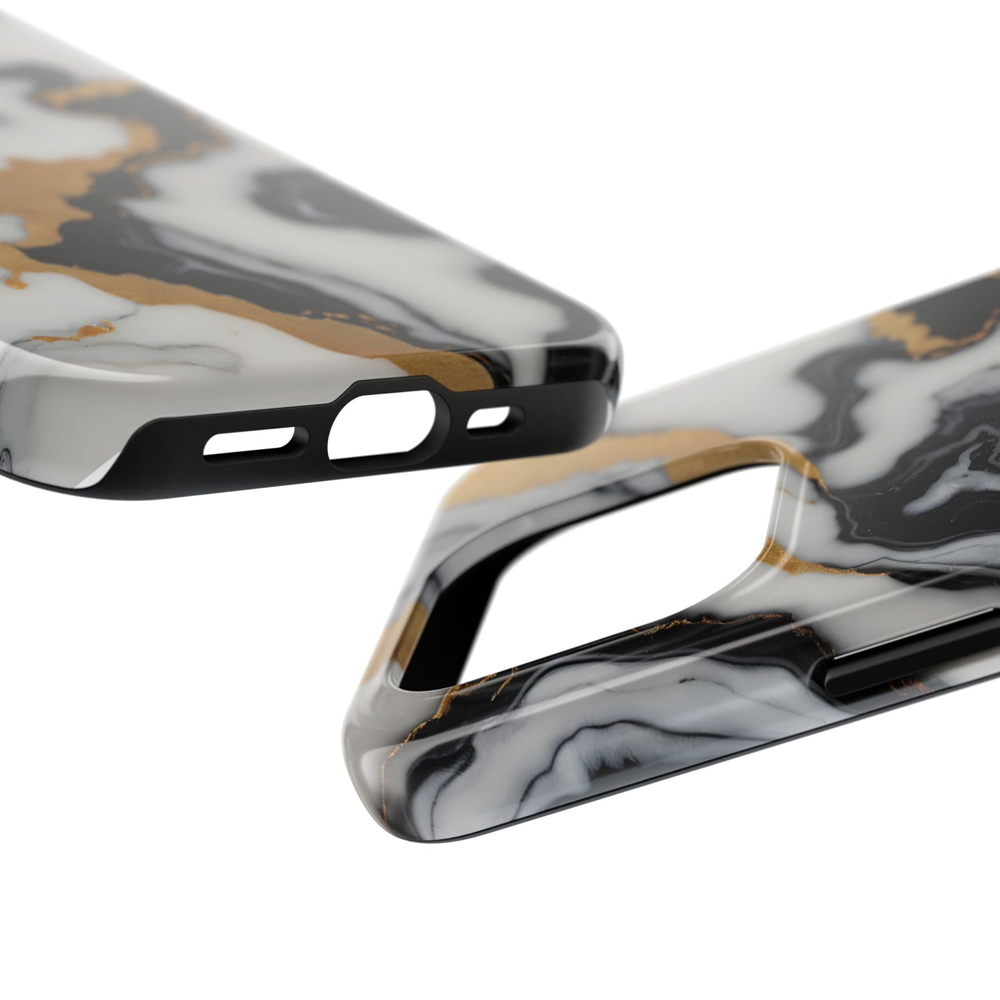 Elegant Gold Marble Tough Phone Case - Stylish Protection for Your iPhone