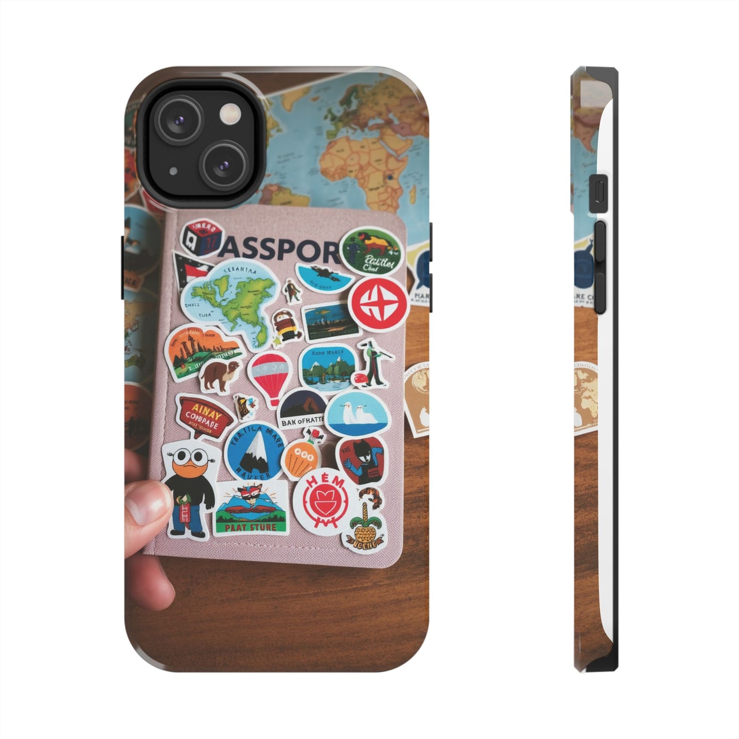 Adventure Stickers Phone Case - Tough Protection for Travel Lovers