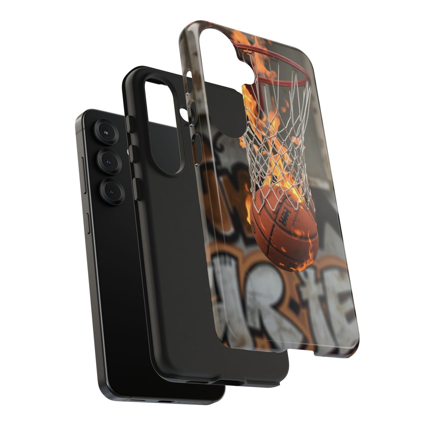 Fire Basketball Tough Phone Case - Durable Sporty Design for Athletes & Fans