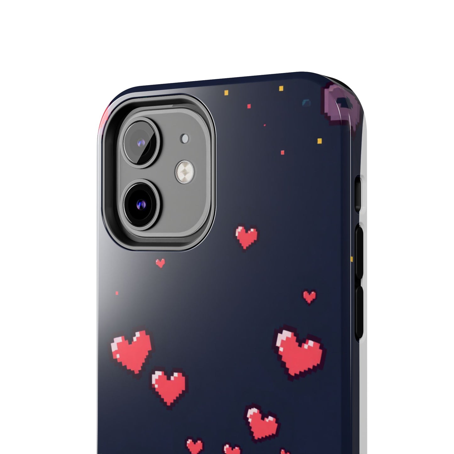 Pixel Heart Tough Phone Case - Retro Gamer Style for Valentine's Day