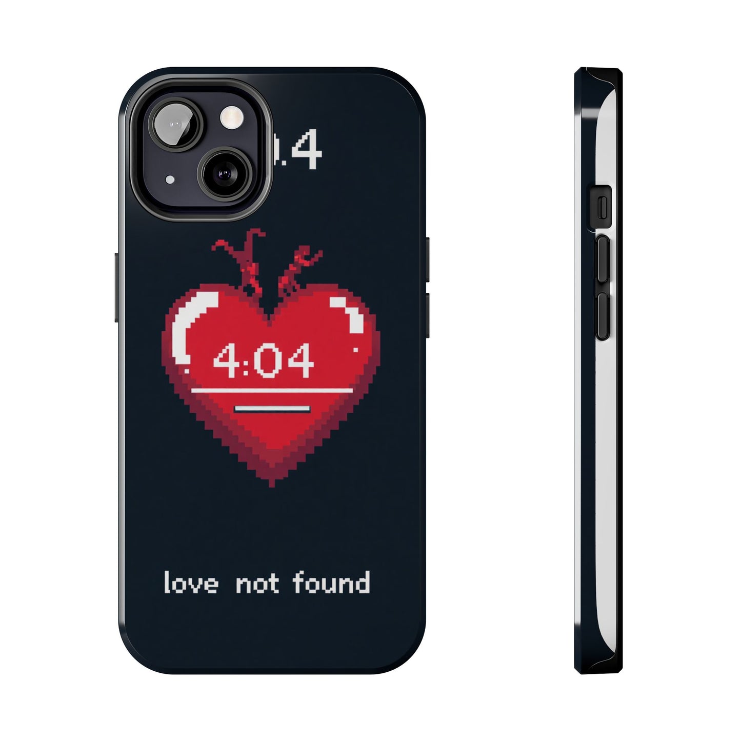 Vintage Pixel Heart Tough Phone Case - "404 Love Not Found" Design