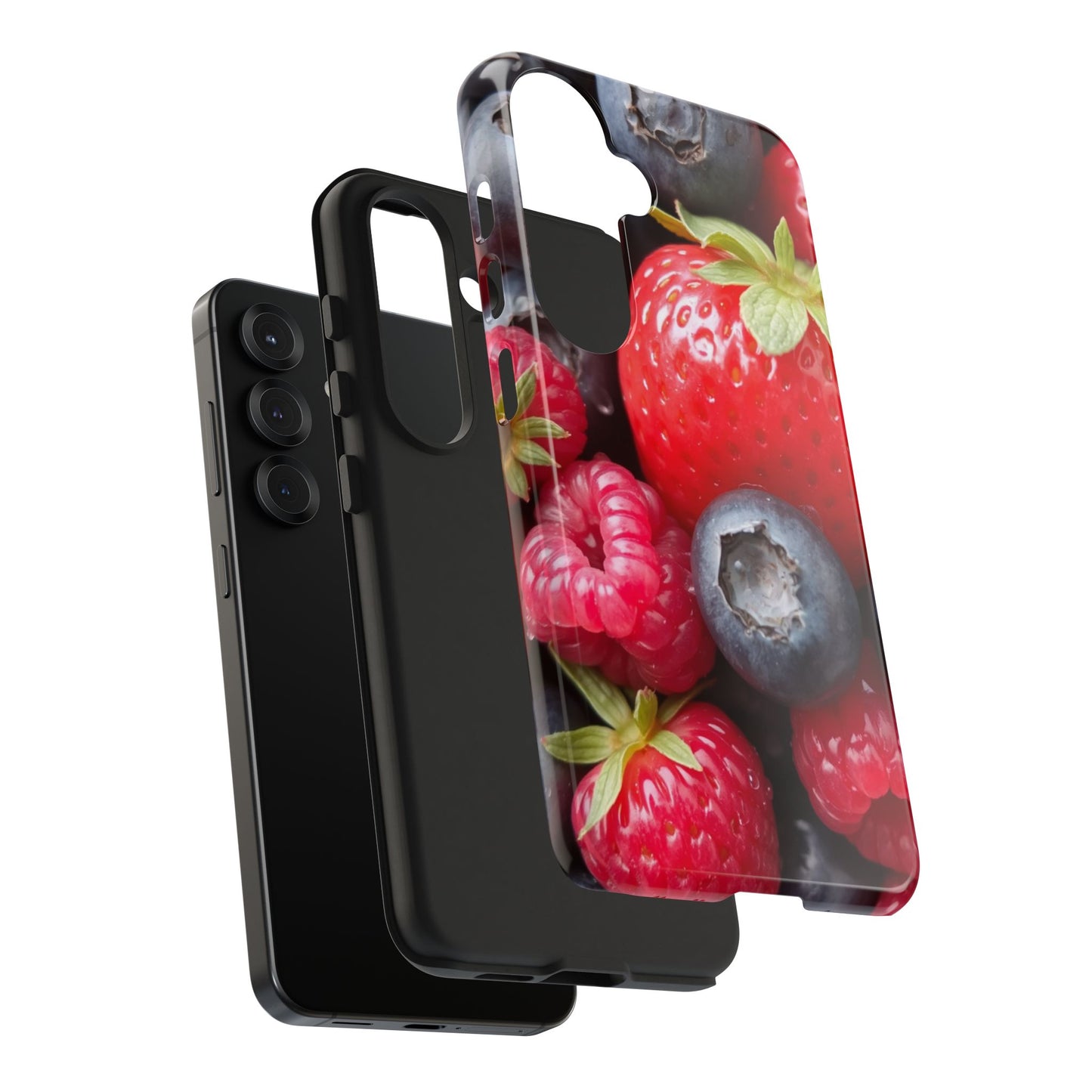 Fruit-Themed Tough Phone Case - Berry Burst Design