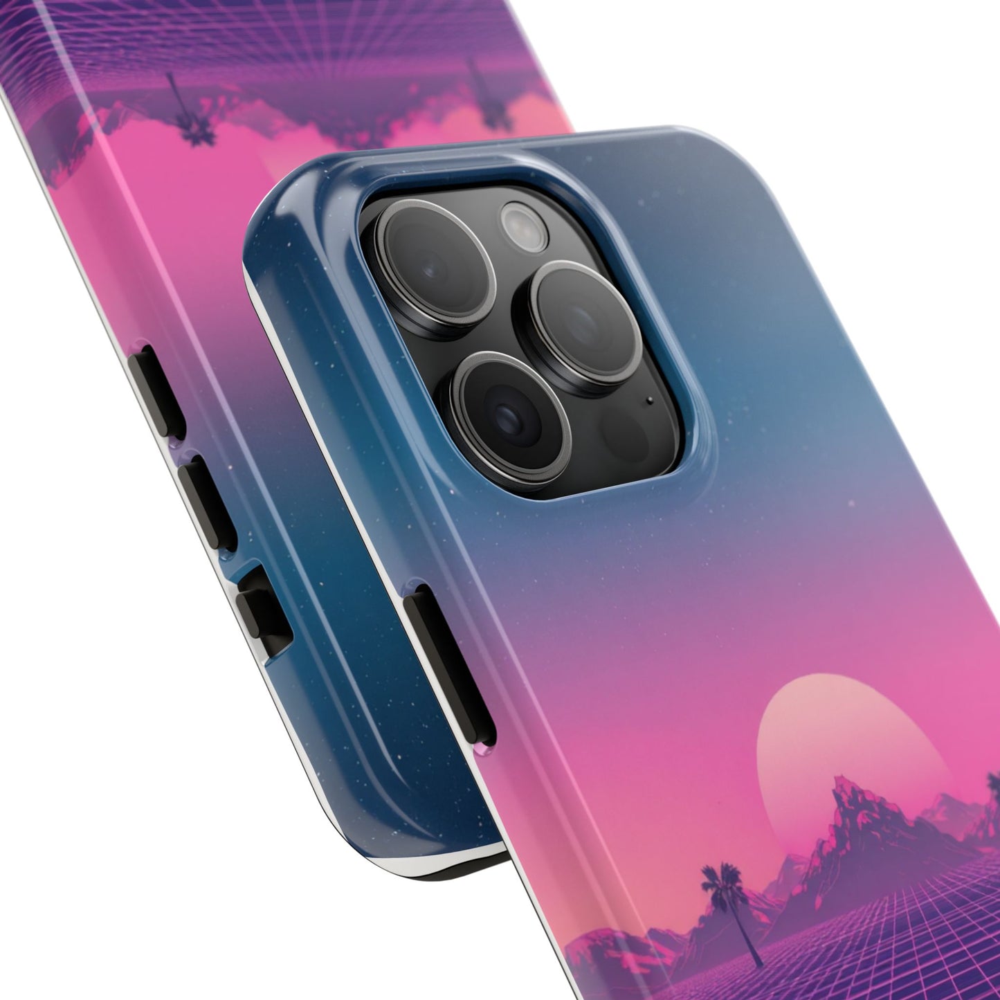 Retro Aesthetic Tough Phone Case - Vibrant Sunset Design