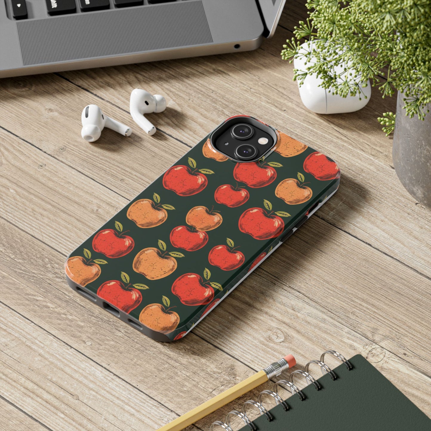 Apple Retro Pattern Tough Phone Case - Durable, Stylish, and Protective for Everyday Use - for iPhone