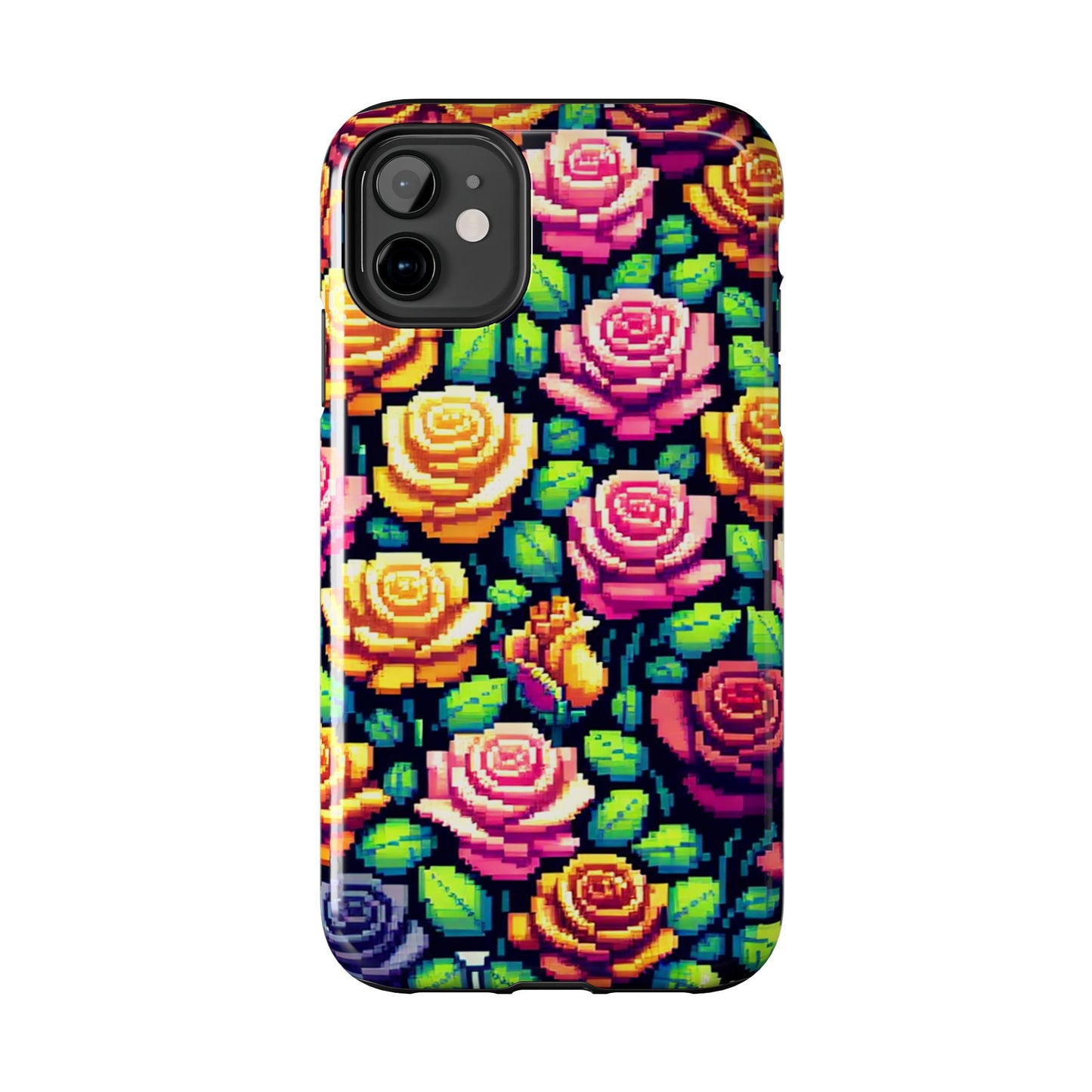 Pixel Art Roses Tough Phone Case - Stylish Protection - for iPhone