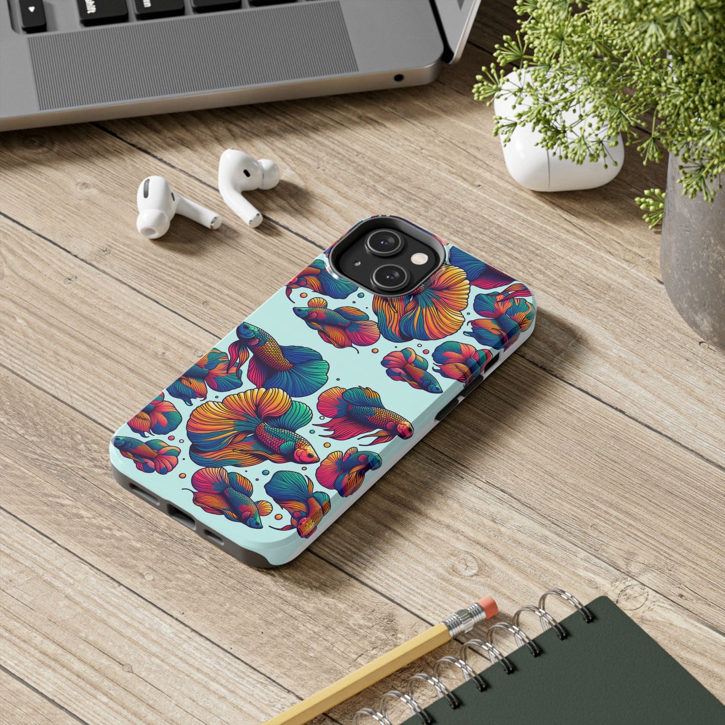 Colorful Fish Pattern Tough Phone Case - Aquatic Lovers - for iPhone