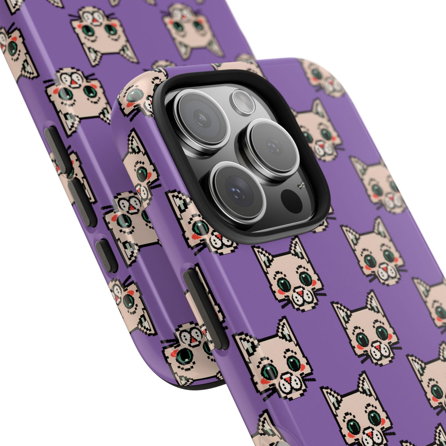 Cute Pixel Cat Tough Phone Case – Fun and Durable Protection for Cat Lovers - for iPhone